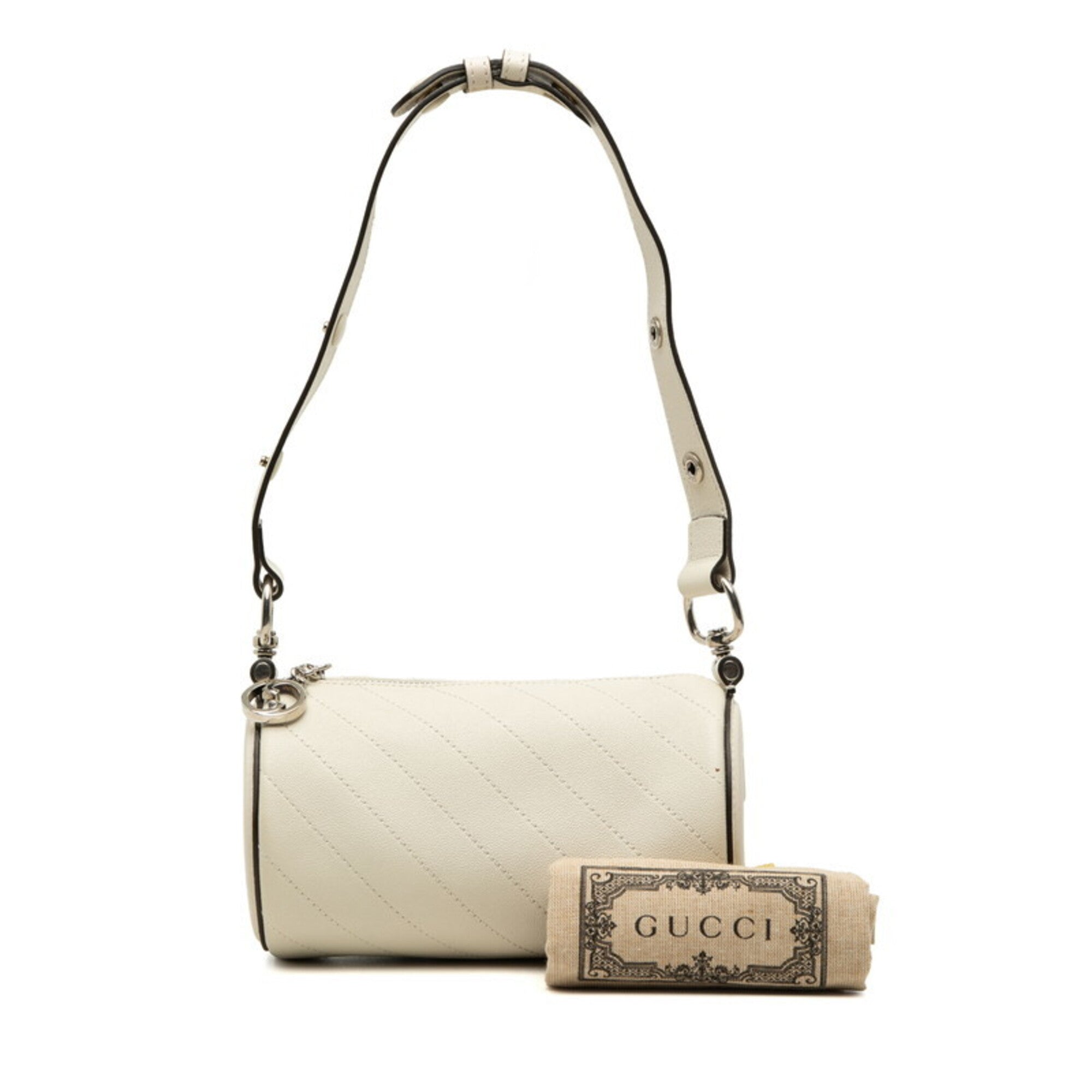 Gucci White Leather Handbag Shoulder Bag (Pre-Owned)