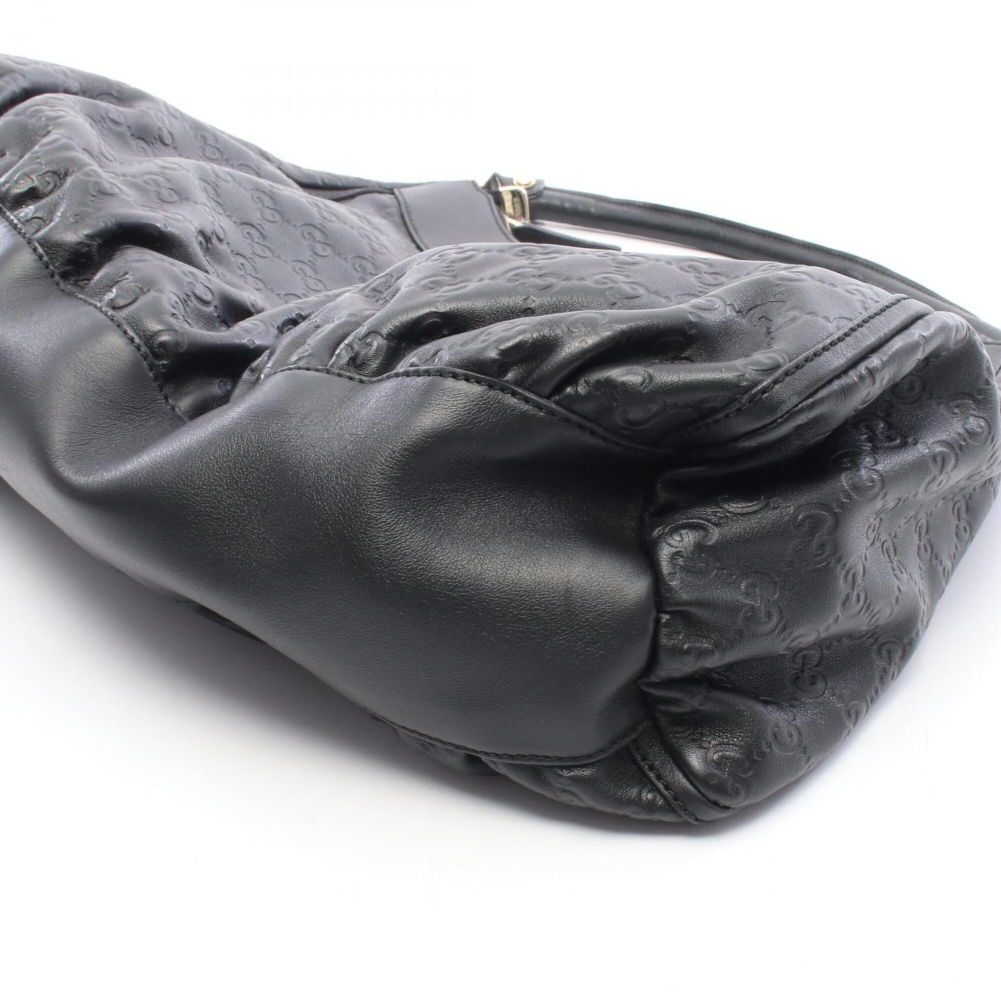 Gucci Black Leather Handbag Shoulder Bag (Pre-Owned)