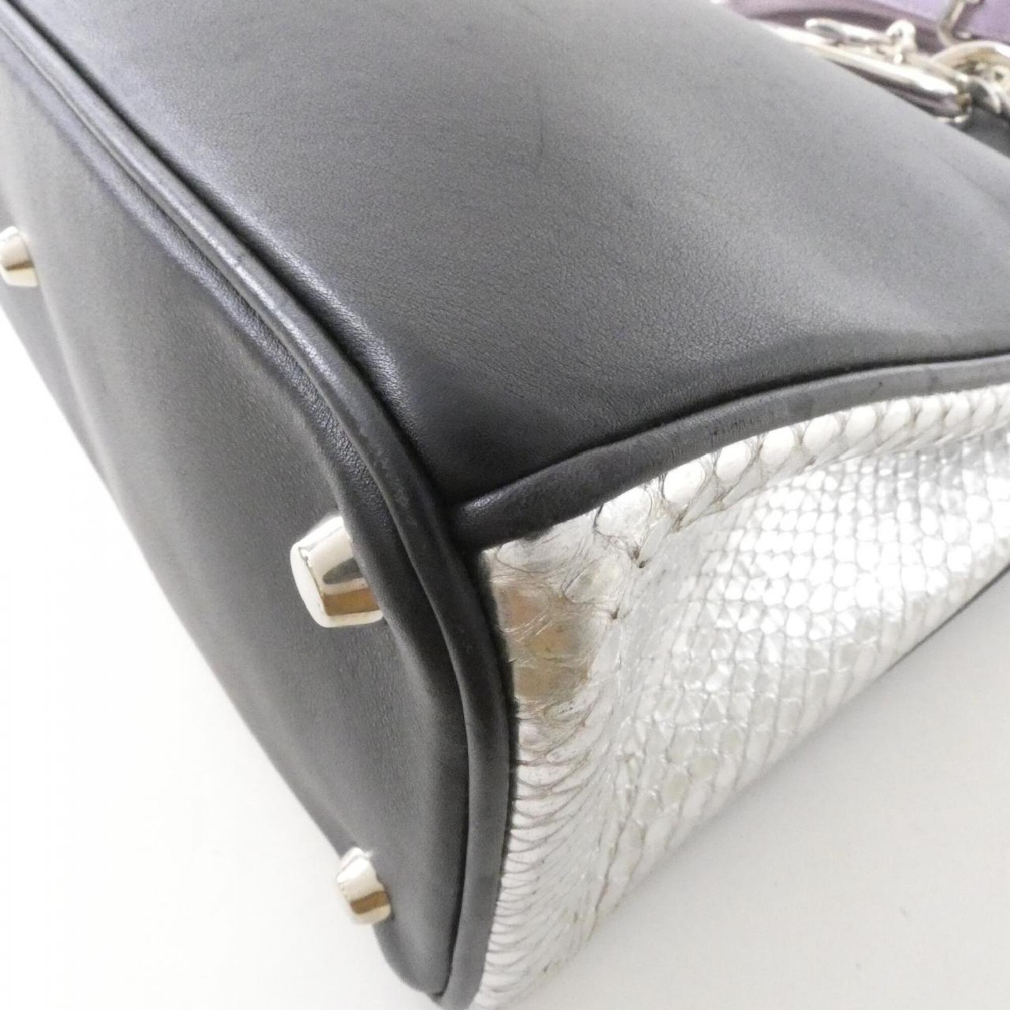 Christian Dior Navy Purple Leather Handbag (Pre-Owned)