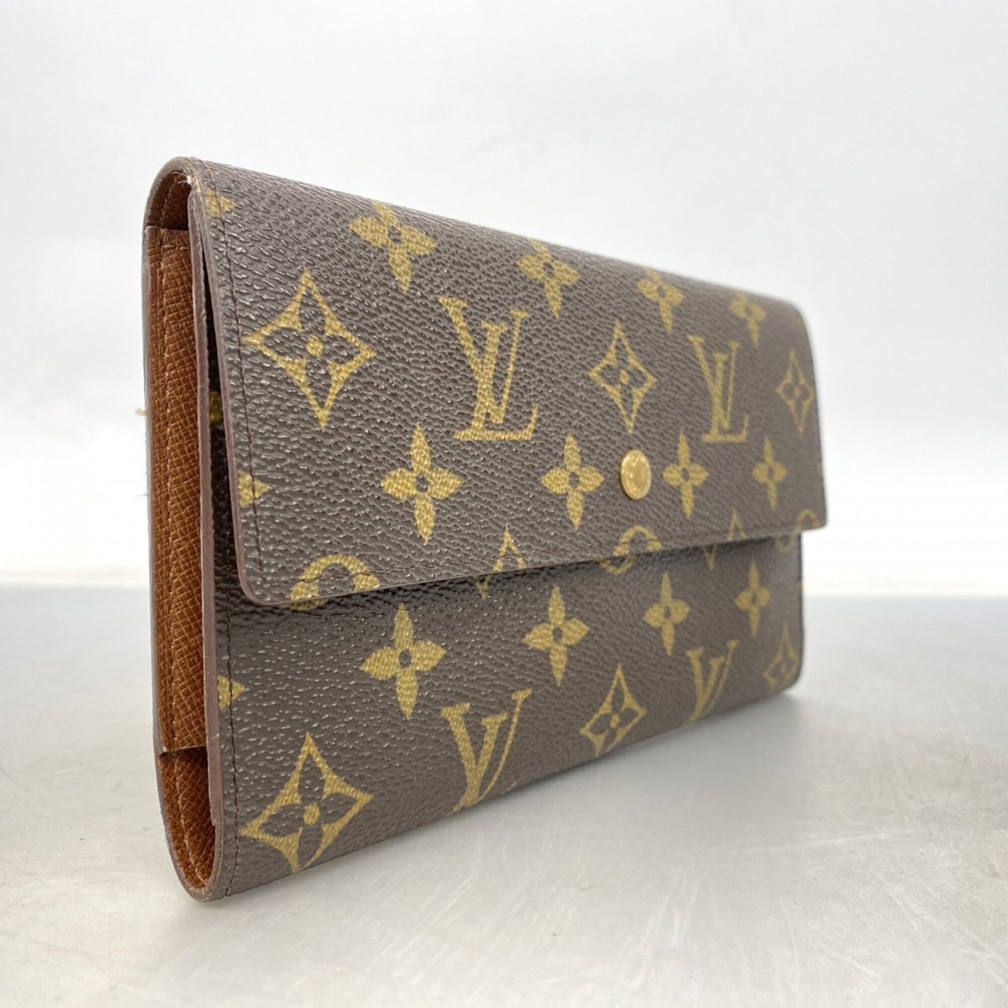 Louis Vuitton Brown Long Wallet (Tri-Fold) (Pre-Owned)