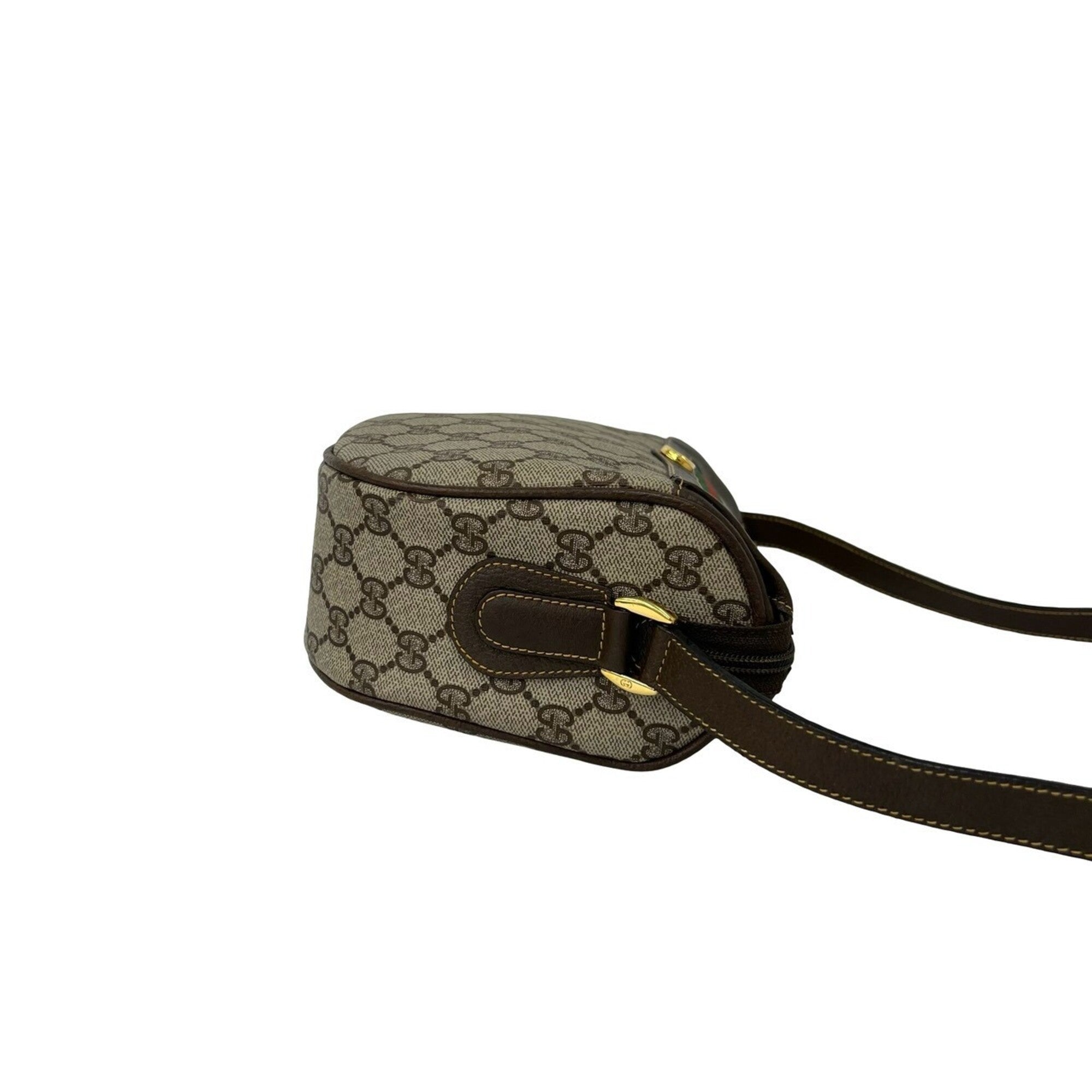 Gucci Brown Green Red Color Leather Pvc Pochette Shoulder Bag (Pre-Owned)