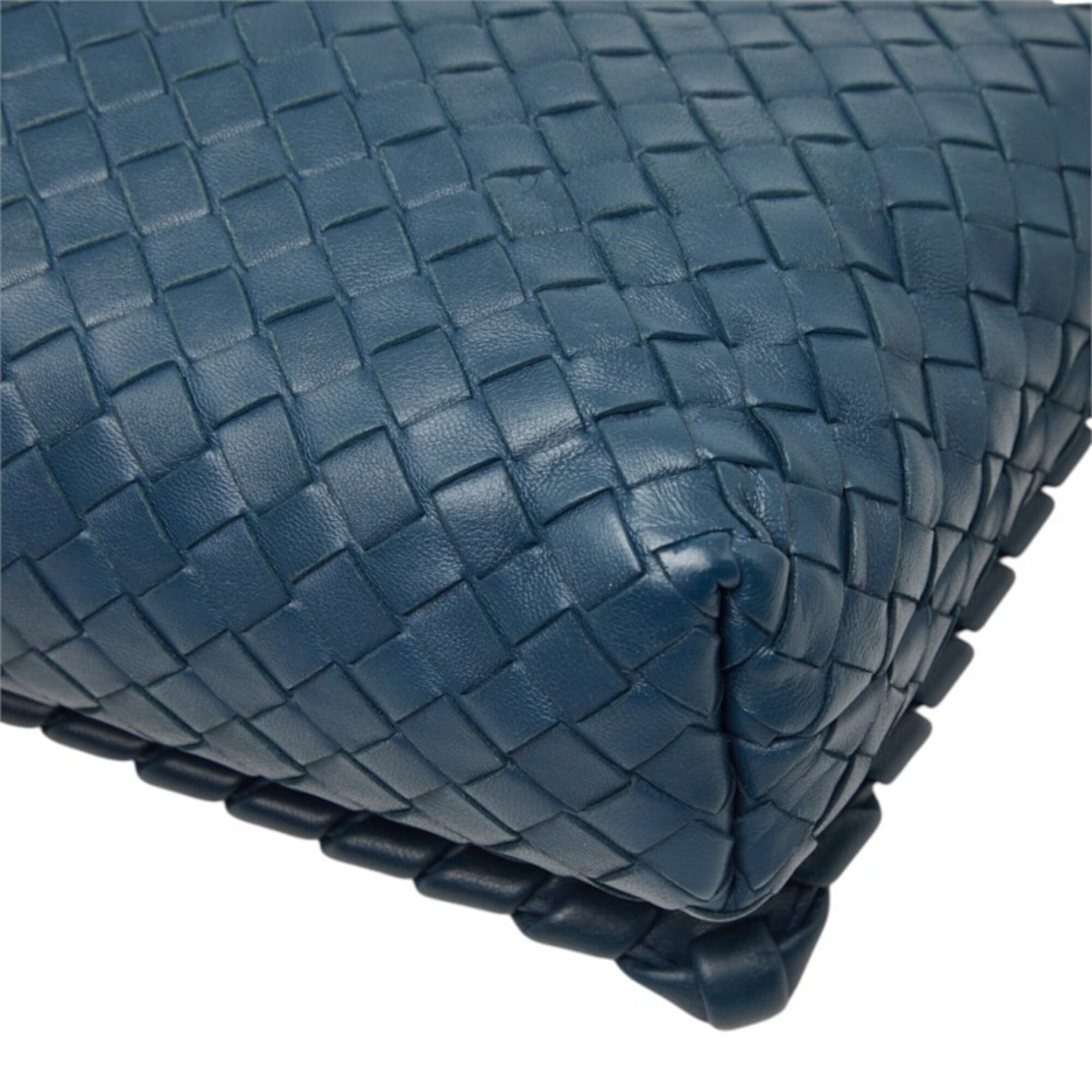 Bottega Veneta Navy Intrecciato Shoulder Bag (Pre-Owned)
