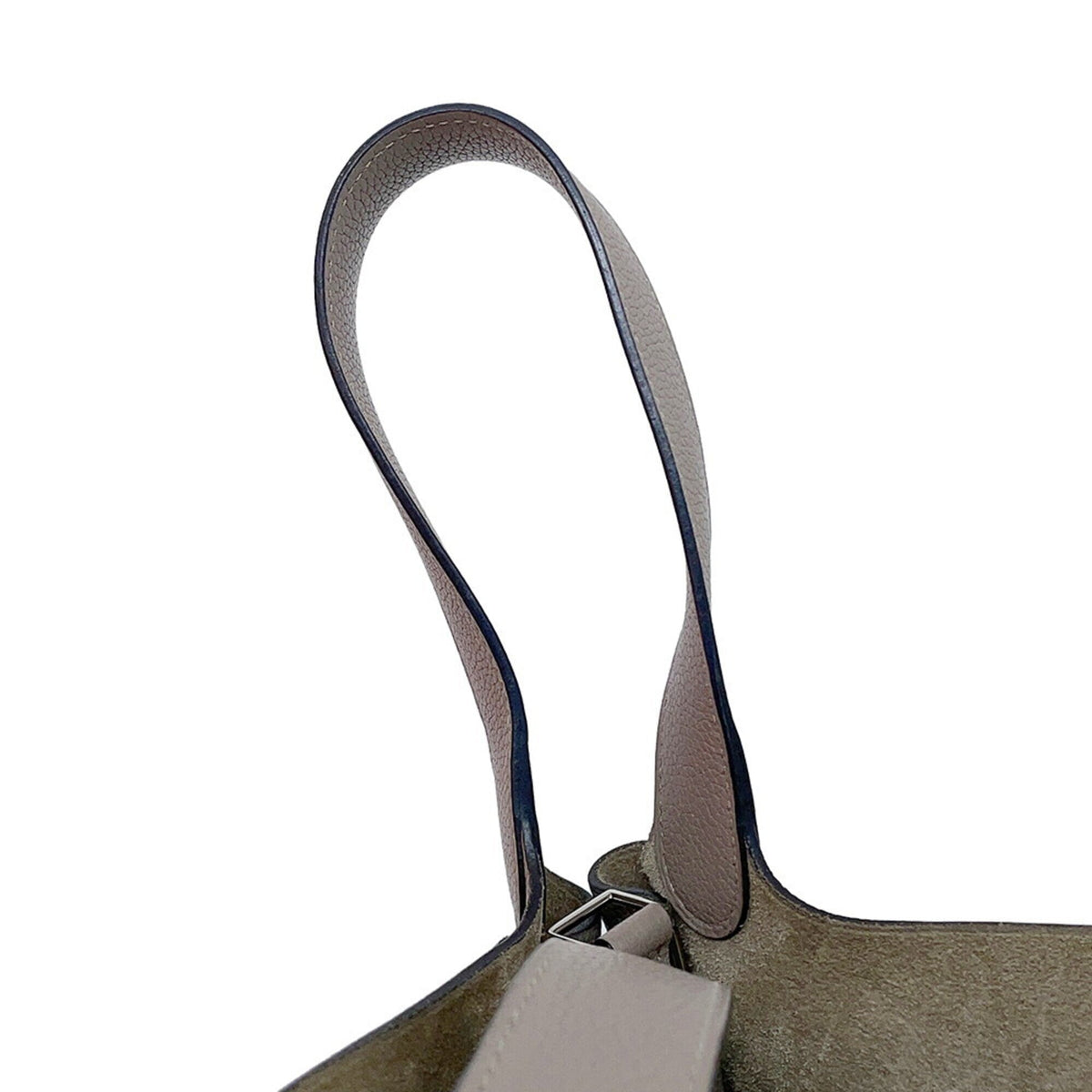 Hermes Beige Leather Handbag Tote Bag (Pre-Owned)