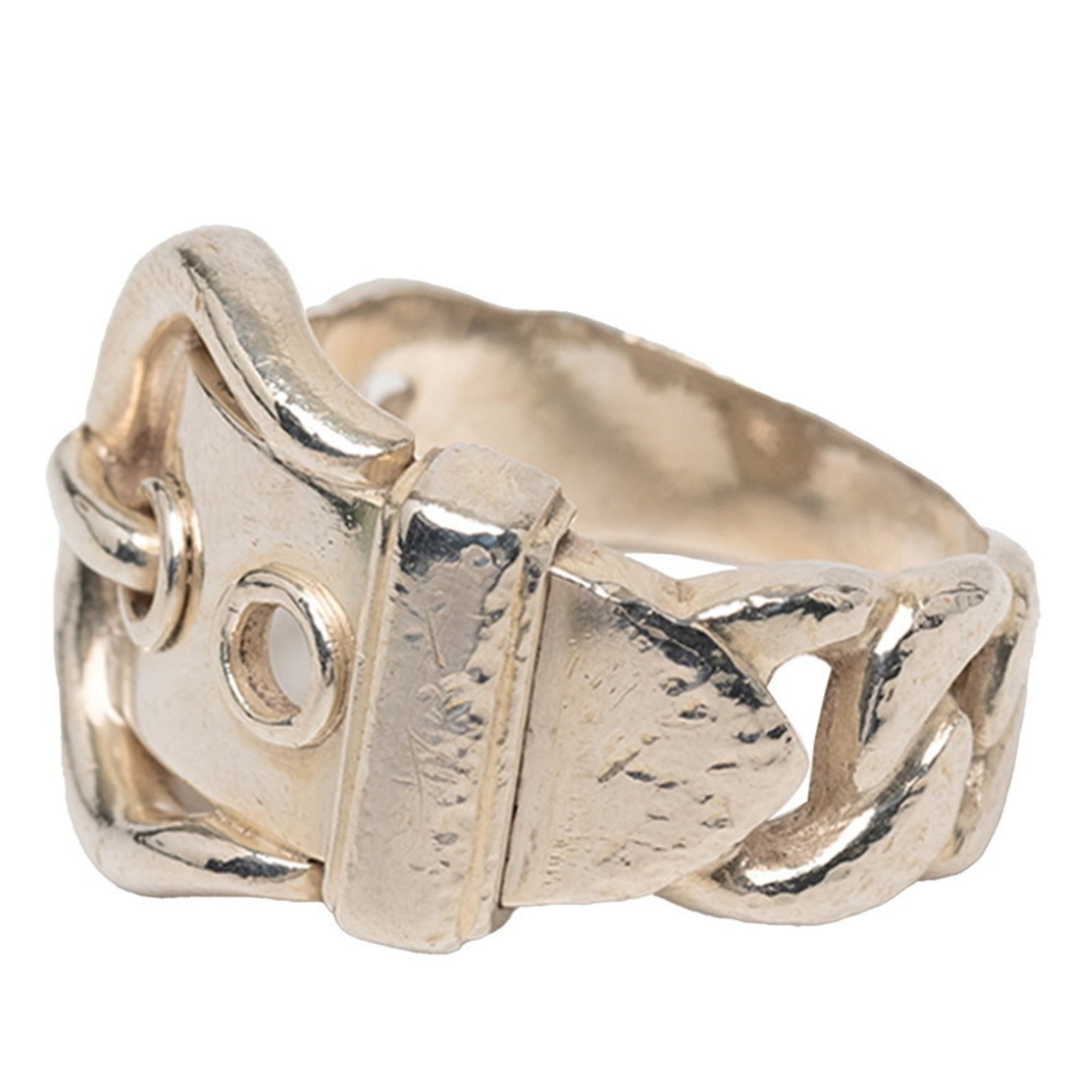 Hermes Silver Silver 925 Band Ring (Pre-Owned)