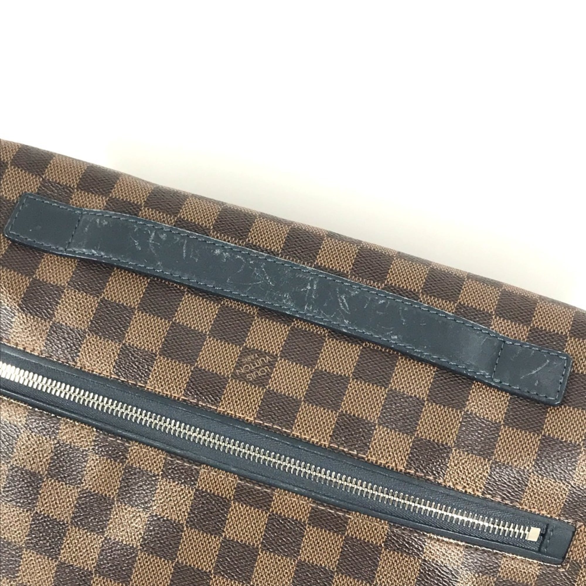 Louis Vuitton Brown Navy Damier Canvas Messenger Bag Shoulder Bag (Pre-Owned)