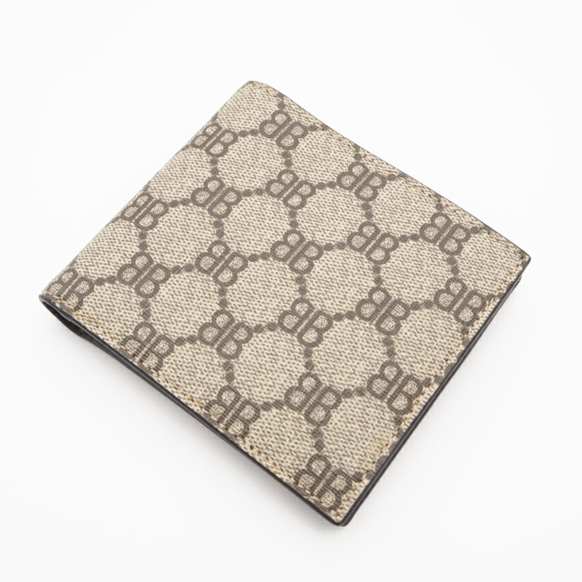Balenciaga Beige Coated Canvas Leather Wallet (Bi-Fold) (Pre-Owned)