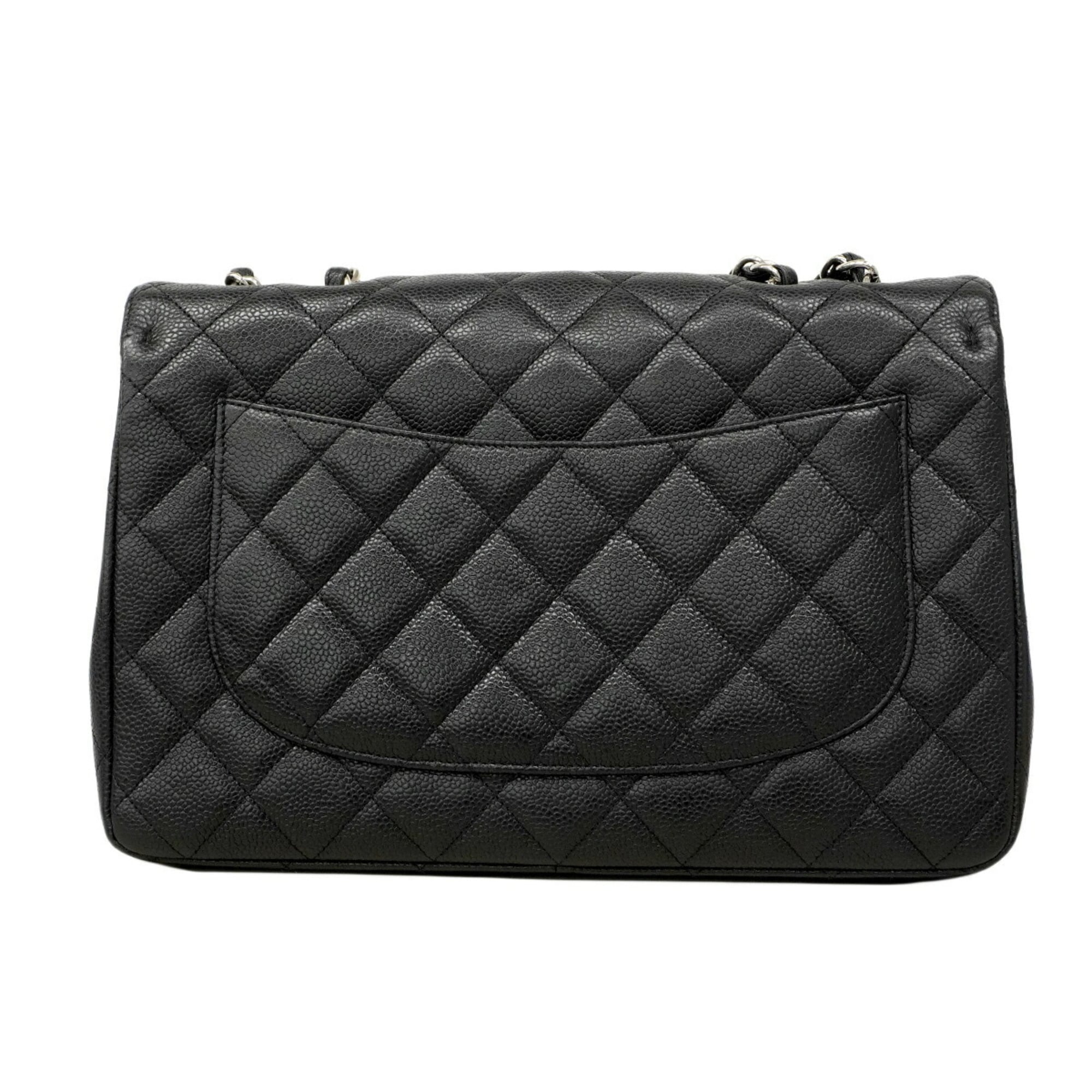 Chanel Black Grained Calfskin Shoulder Bag (Pre-Owned)