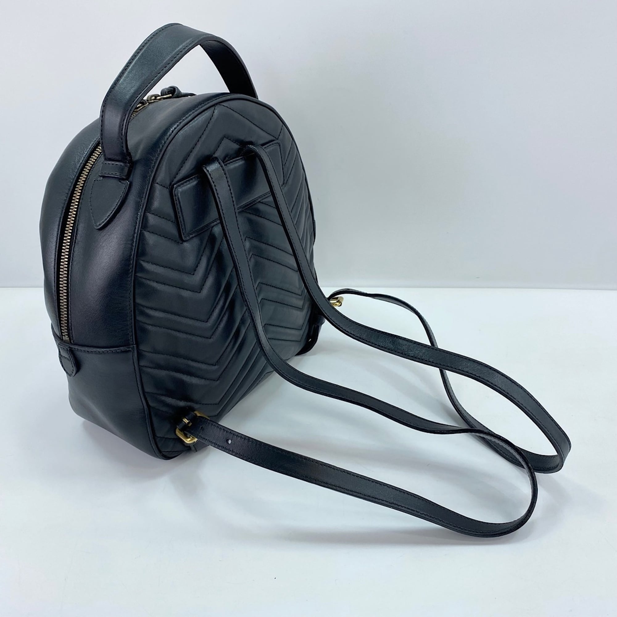 Gucci Gg Marmont Black Backpack (Pre-Owned)