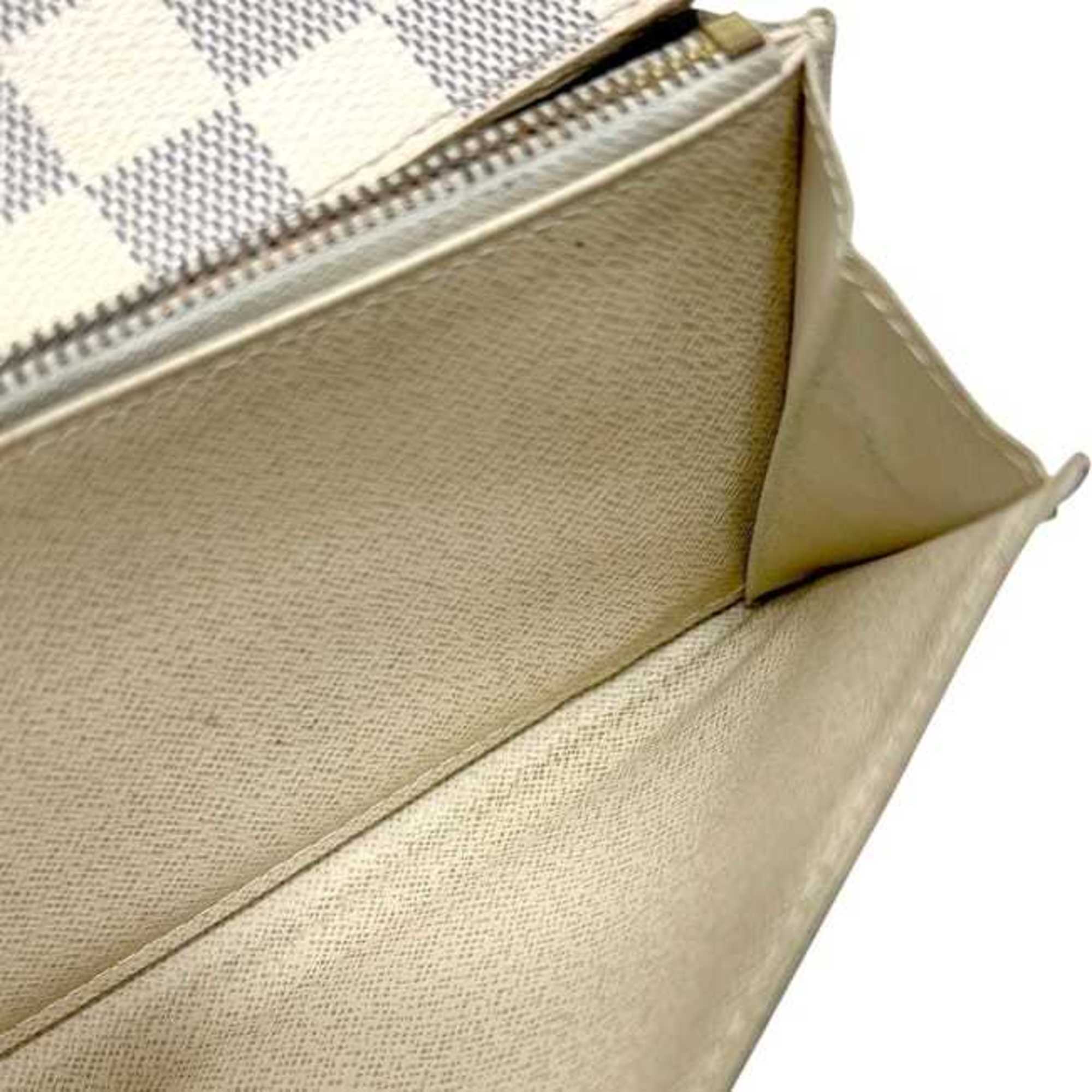 Louis Vuitton Beige Damier Azur Gray White Damier Azur Long Wallet (Bi-Fold) (Pre-Owned)