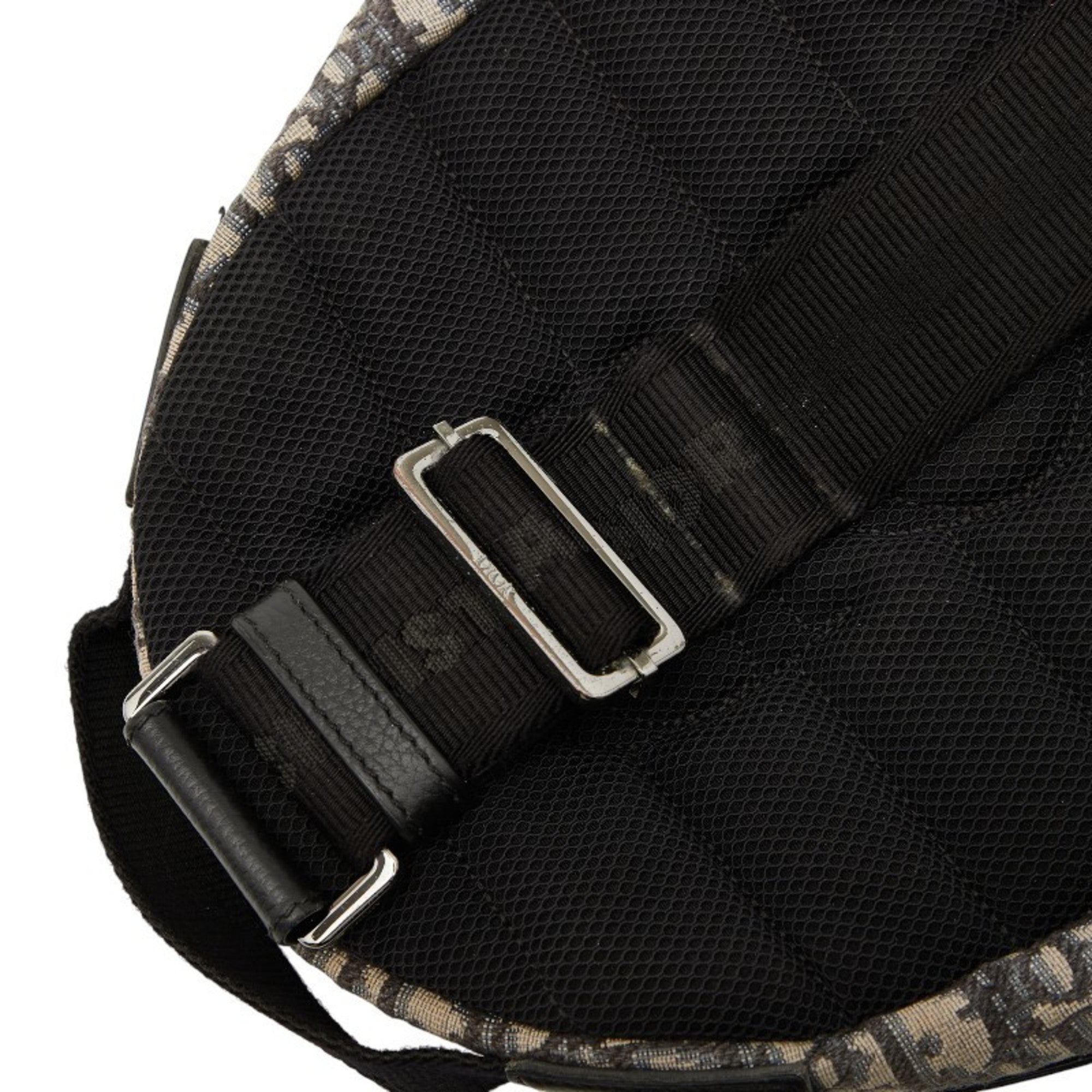 Christian Dior Beige Black Canvas Leather Shoulder Bag Sling Bag (Pre-Owned)