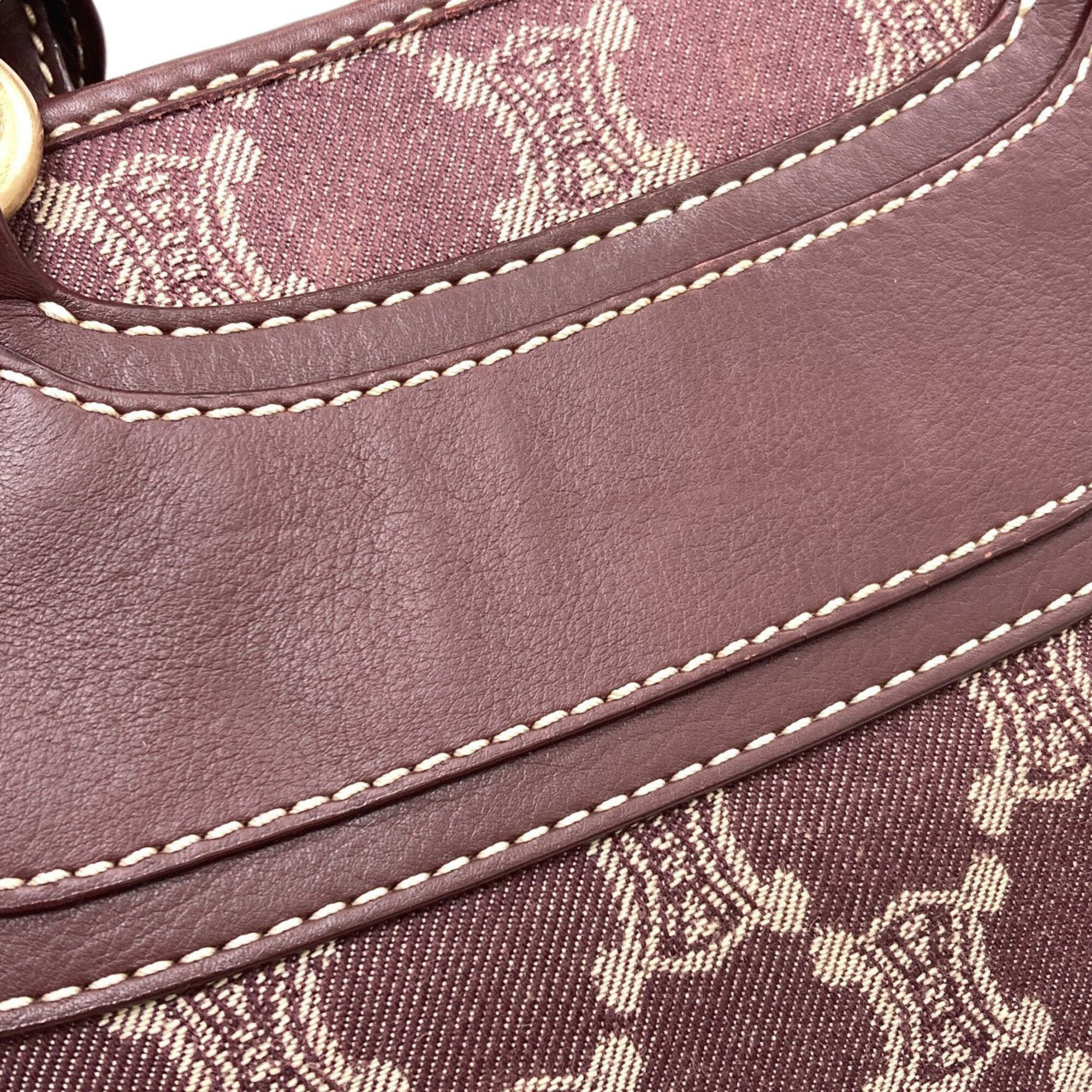 Celine Bordeaux Canvas Handbag (Pre-Owned)