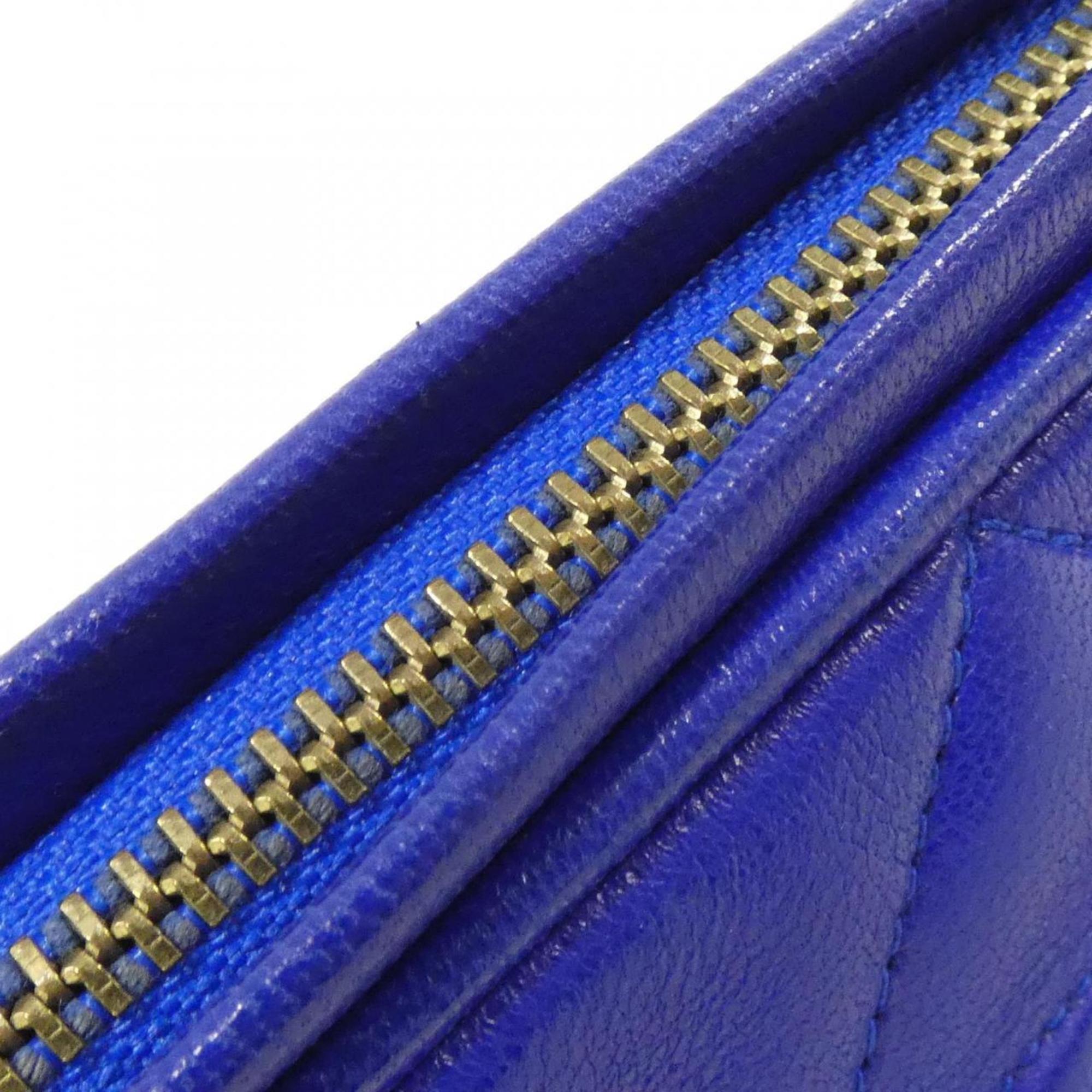 Chanel Blue Leather Shoulder Bag (Pre-Owned)