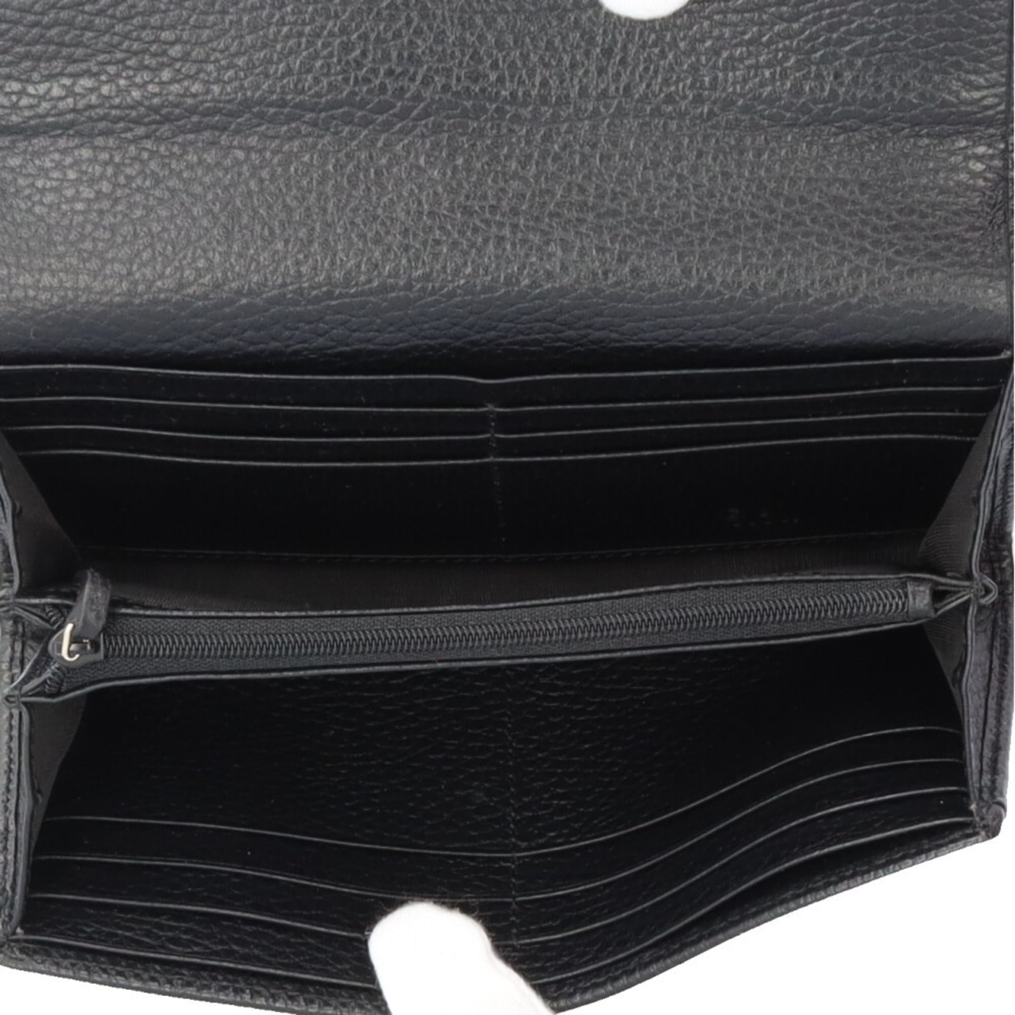 Gucci Black Leather Long Wallet (Bi-Fold) (Pre-Owned)