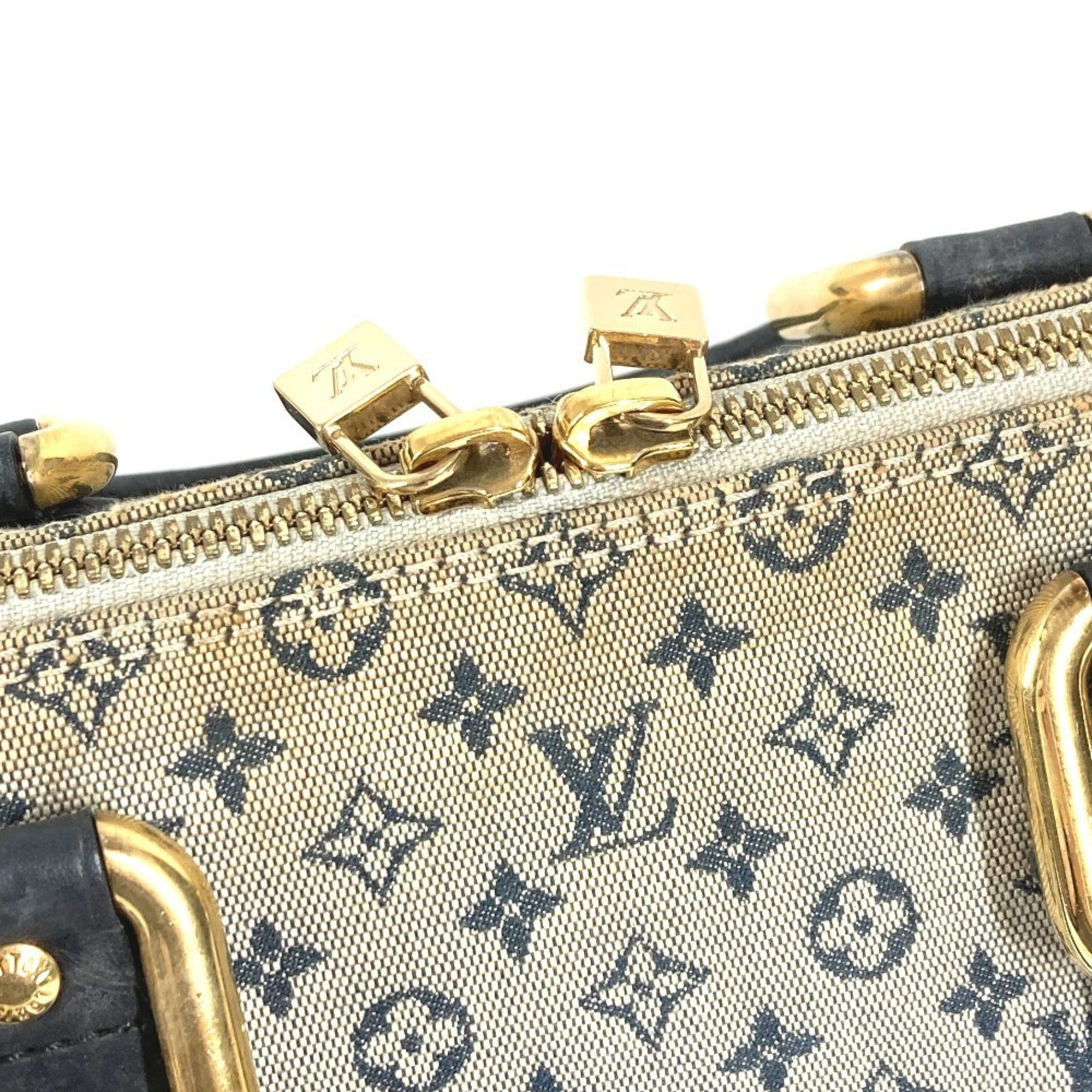 Louis Vuitton Galle Marron Monogram Navy Monogram Mini Boston Bag Handbag (Pre-Owned)