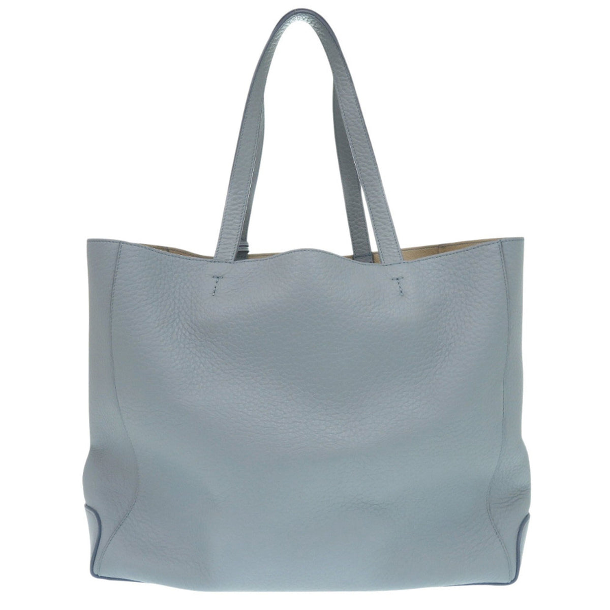 Tod's Blue Gray Leather Tote Bag (Pre-Owned)