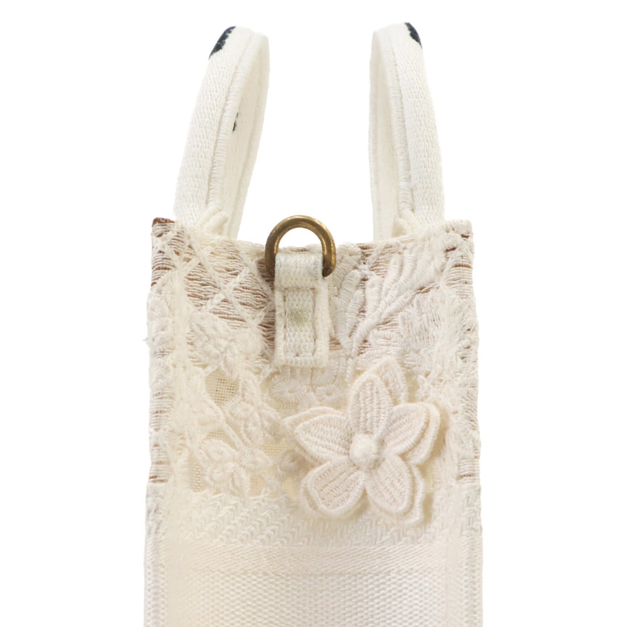 Christian Dior White Canvas Handbag Tote Bag (Pre-Owned)