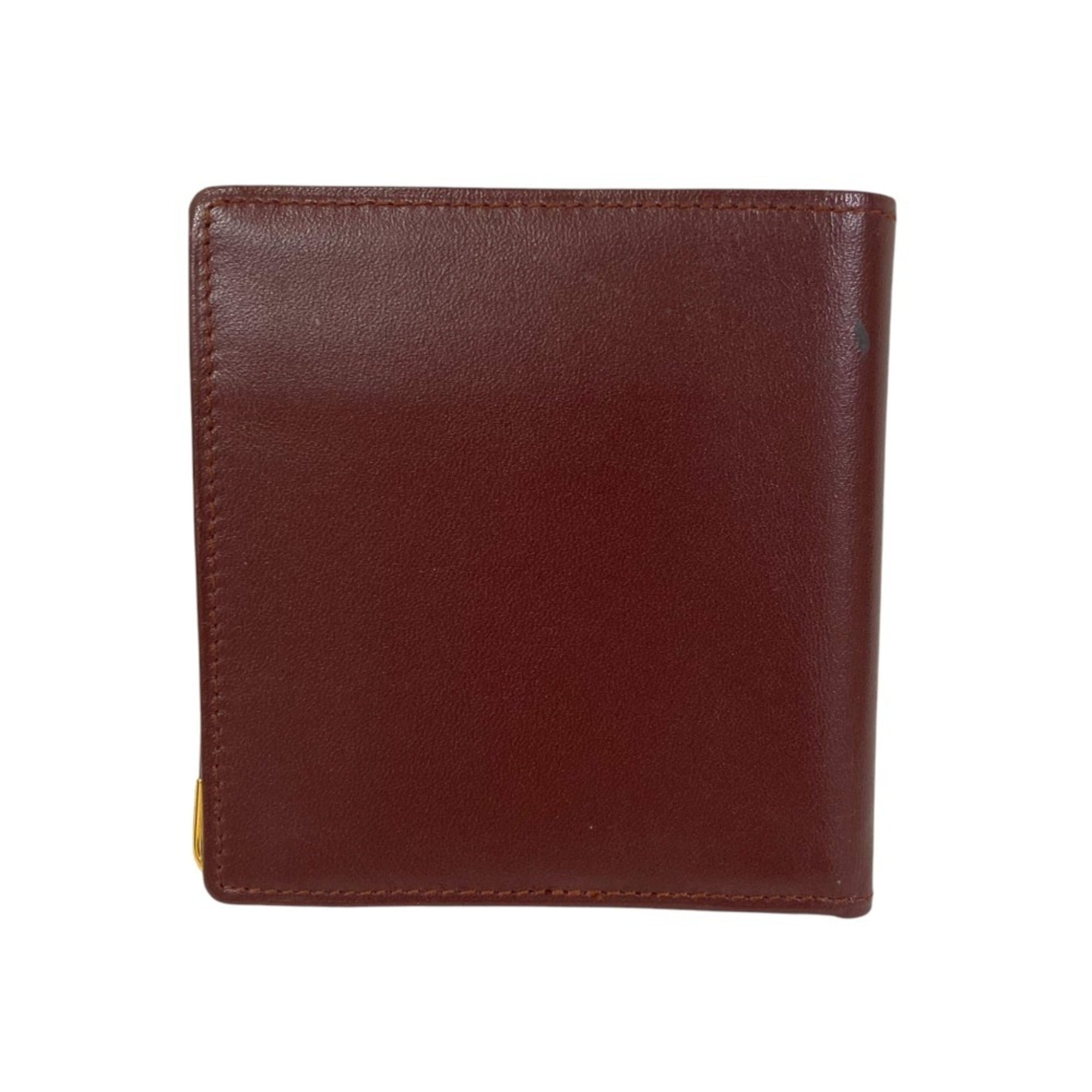 Cartier Must Bordeaux Leather Wallet (Bi-Fold) (Pre-Owned)