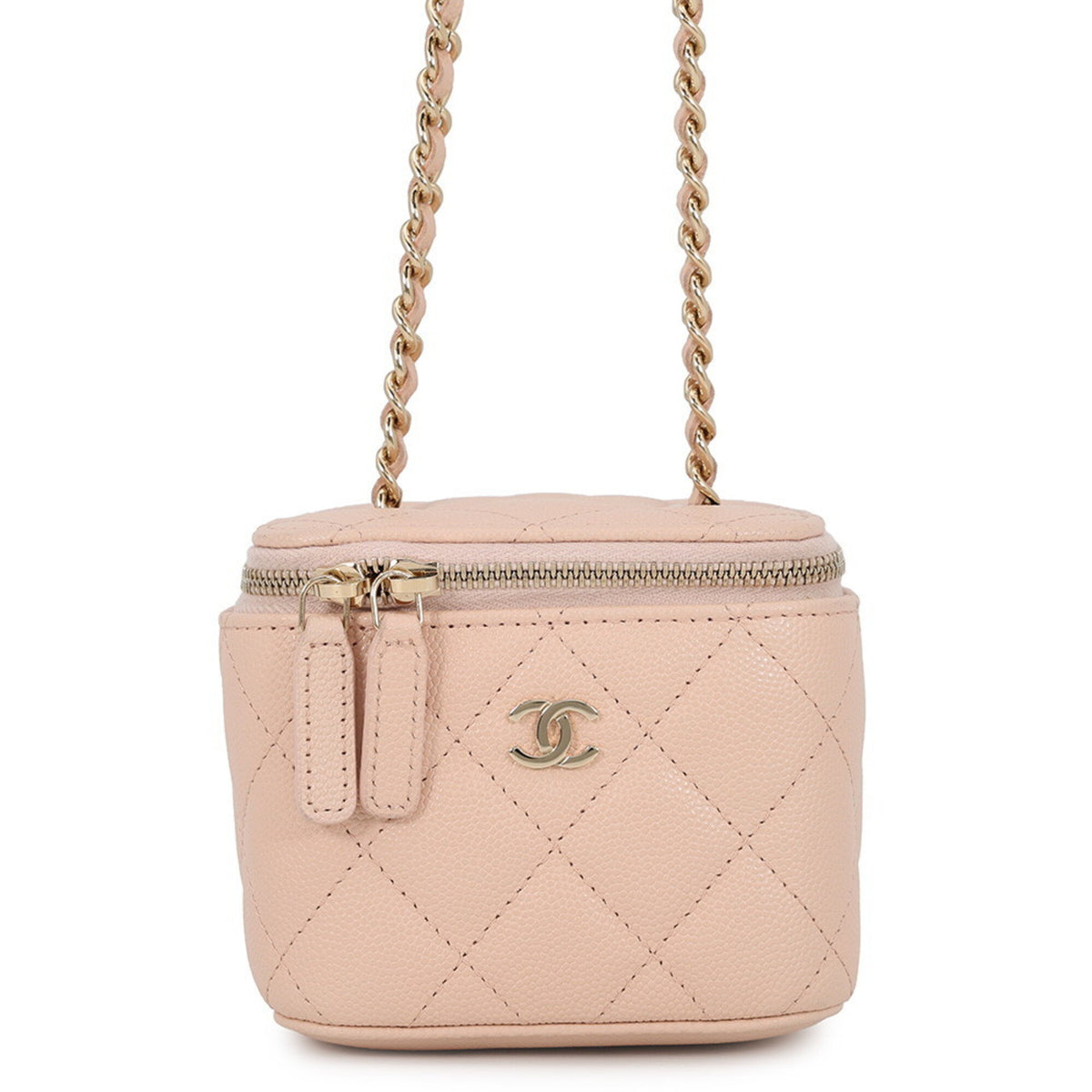 Chanel Matelasse Pink Beige Grained Calfskin Handbag Shoulder Bag (Pre-Owned)