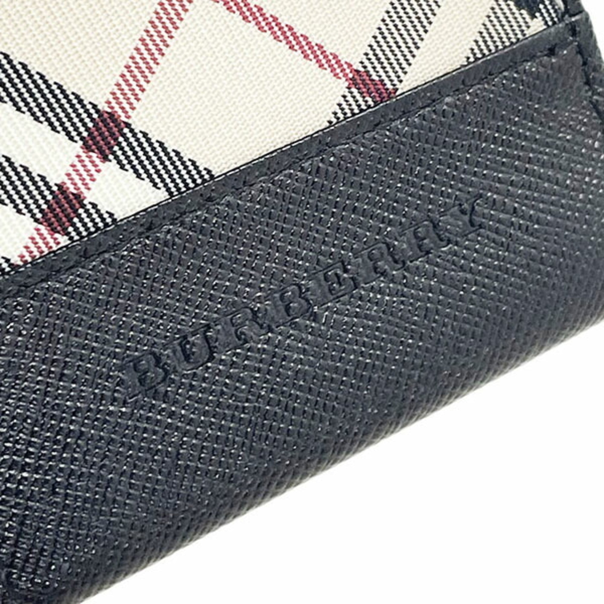 Burberry Beige Black Nylon Leather Coin Purse/Coin Case (Pre-Owned)