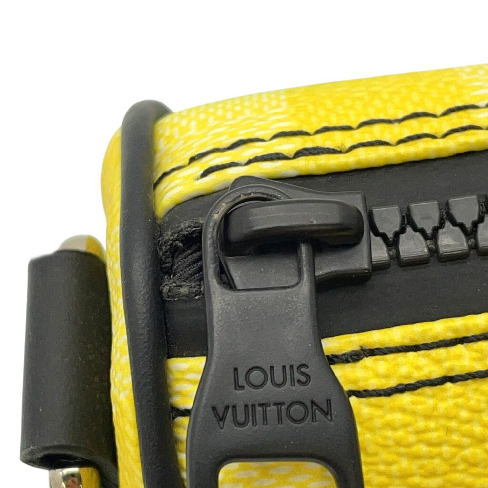 Louis Vuitton Damier Damier Canvas Green Yellow Handbag Shoulder Bag (Pre-Owned)