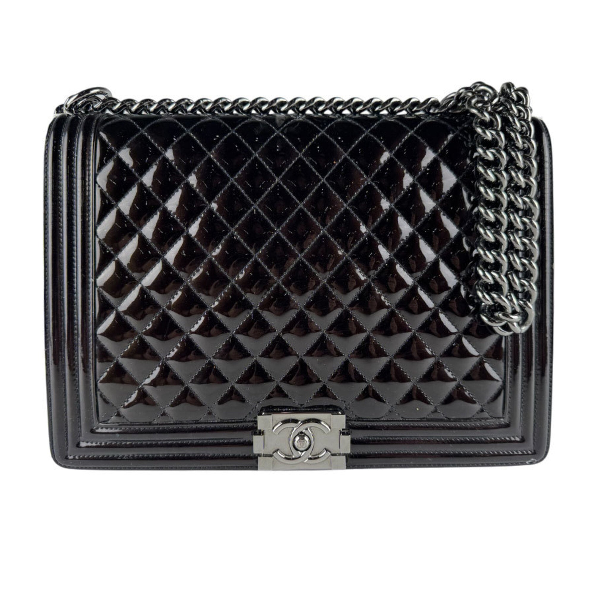 Chanel Black Patent Leather Shoulder Bag (Pre-Owned)