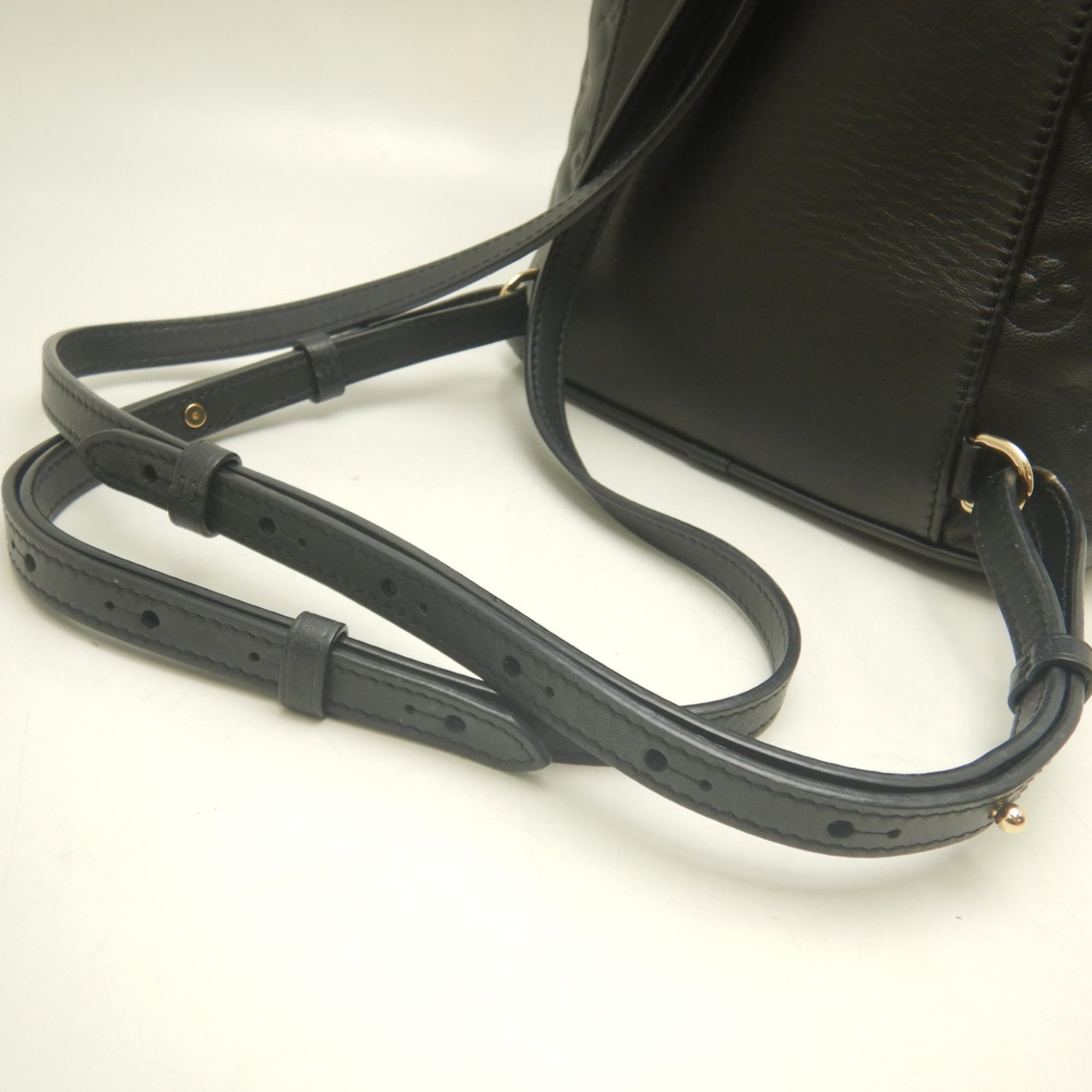 Louis Vuitton Noir Leather Backpack (Pre-Owned)