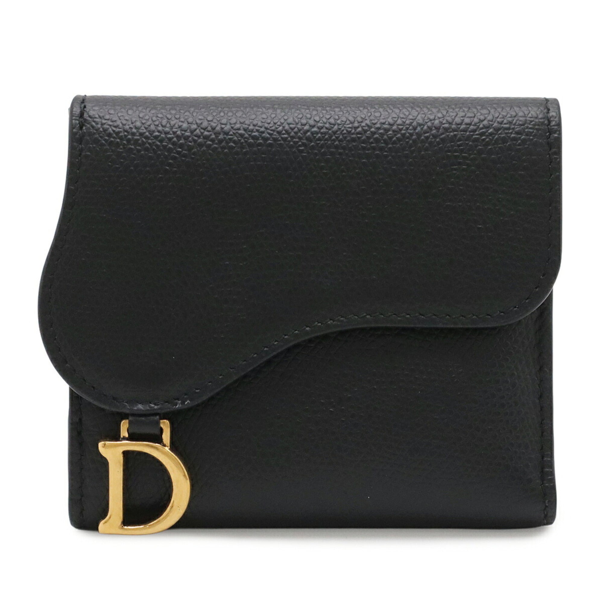 Christian Dior Black Leather Wallet (Tri-Fold) (Pre-Owned)
