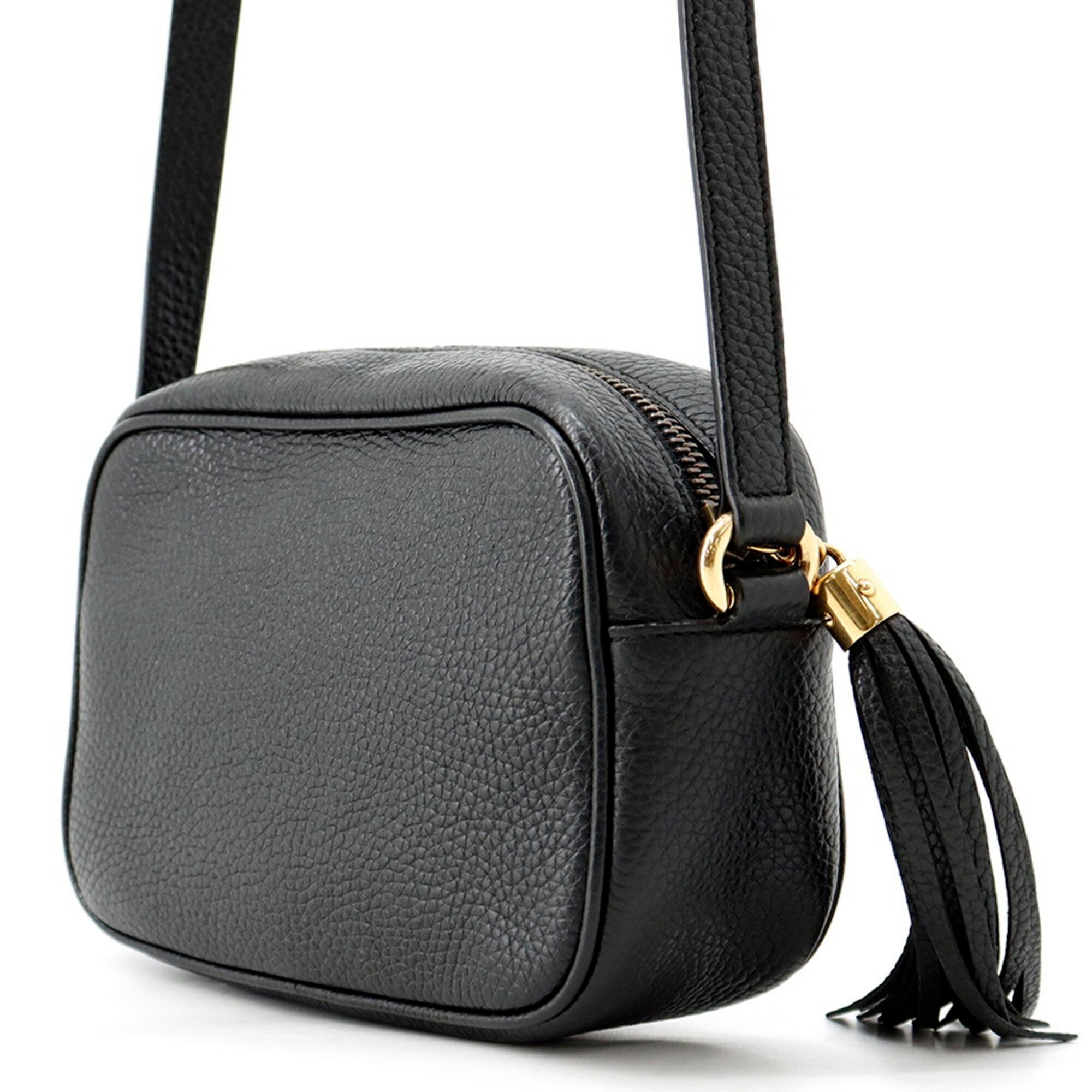 Gucci Soho Black Leather Handbag Shoulder Bag (Pre-Owned)