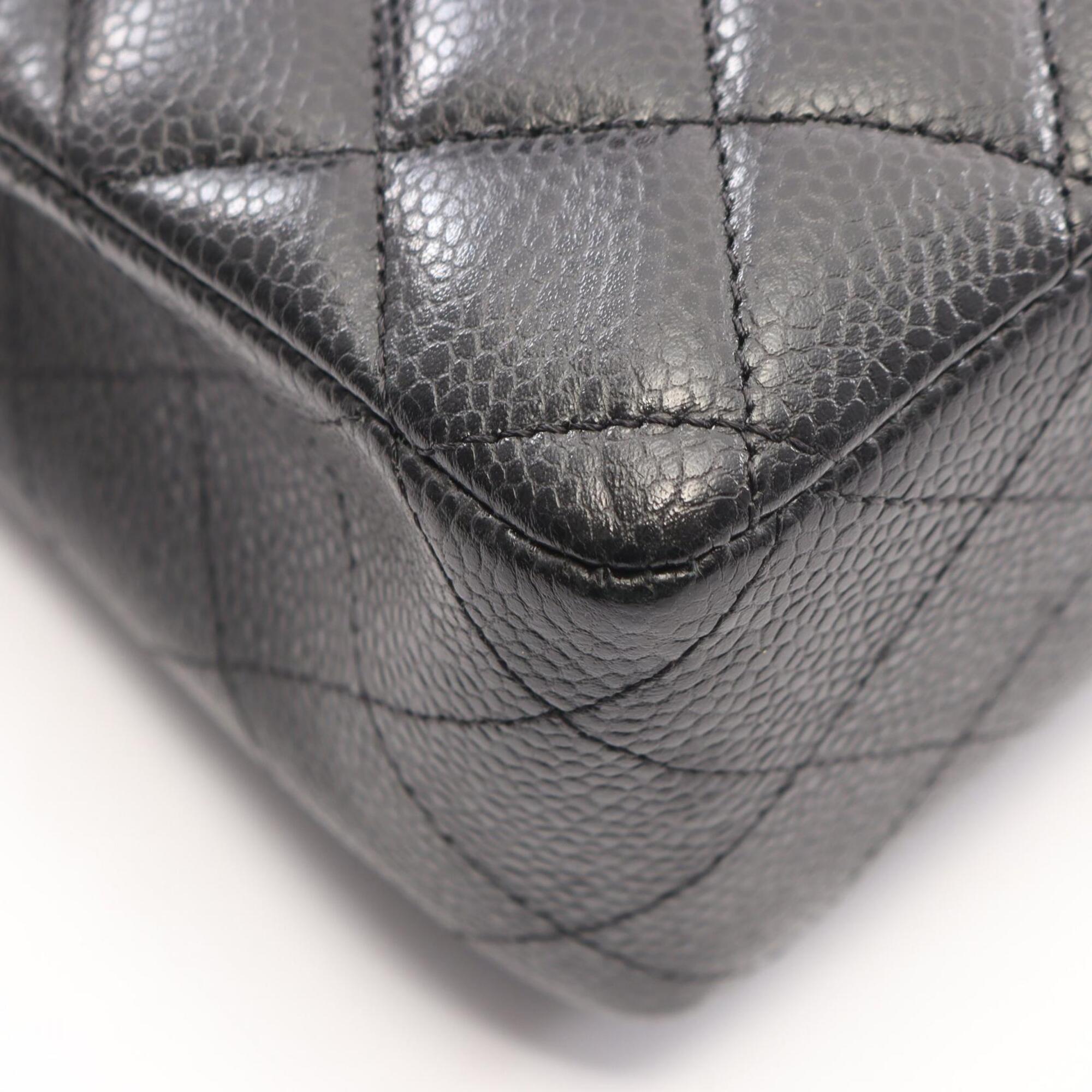 Chanel Black Leather Handbag Shoulder Bag (Pre-Owned)
