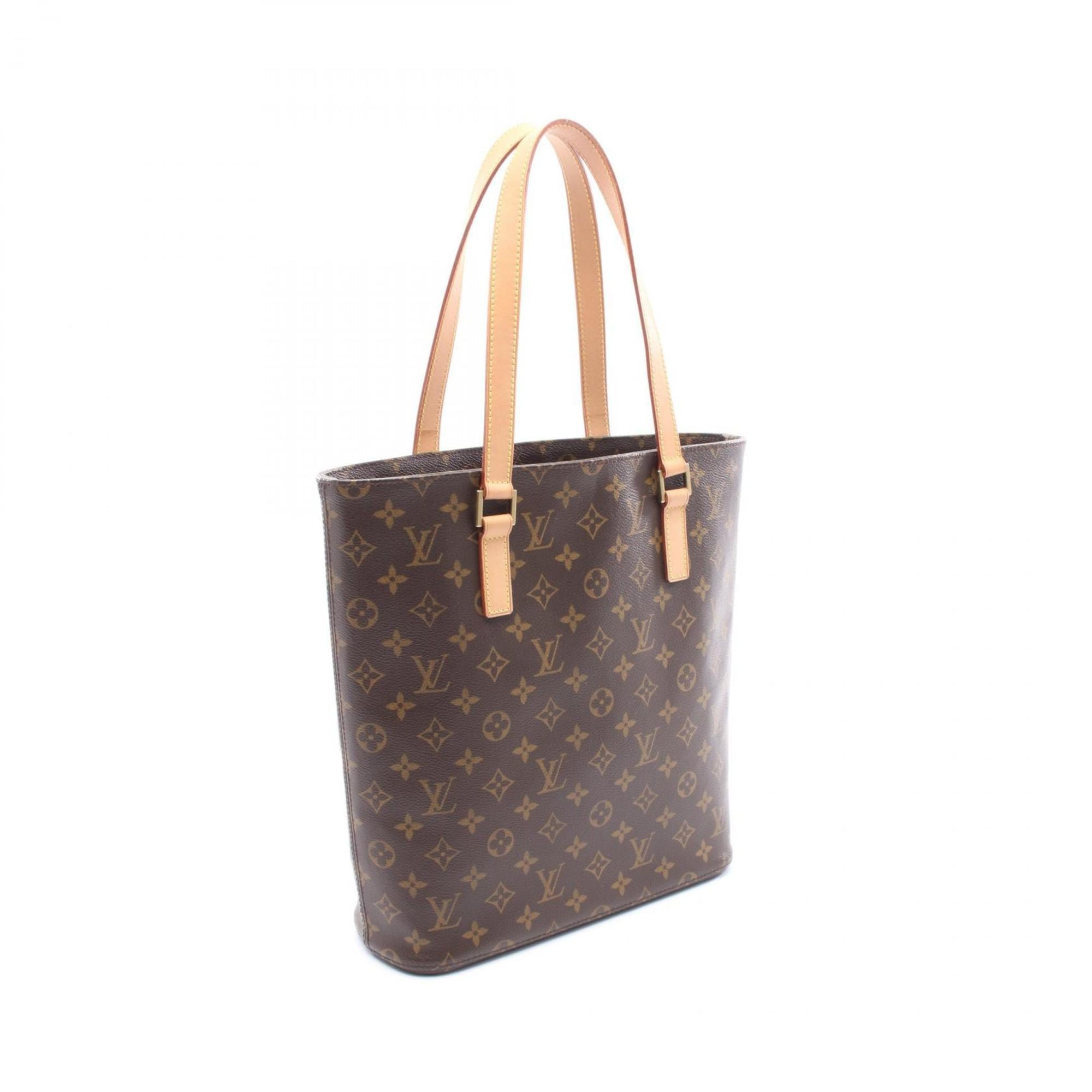 Louis Vuitton Brown Coated Canvas Leather Handbag Tote Bag (Pre-Owned)
