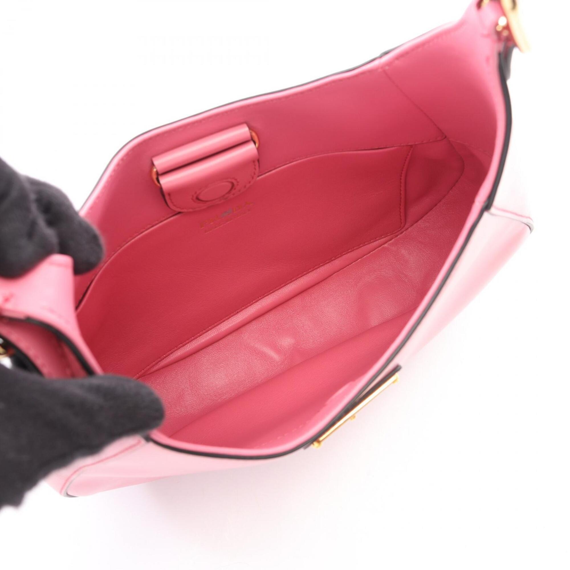 Prada Pink Leather Handbag Shoulder Bag (Pre-Owned)