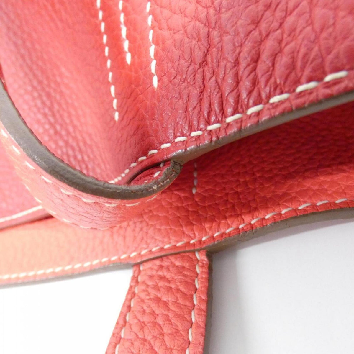 Hermes Rose Jaipur Rouge Casaque Taurillon Clemence Leather Handbag (Pre-Owned)