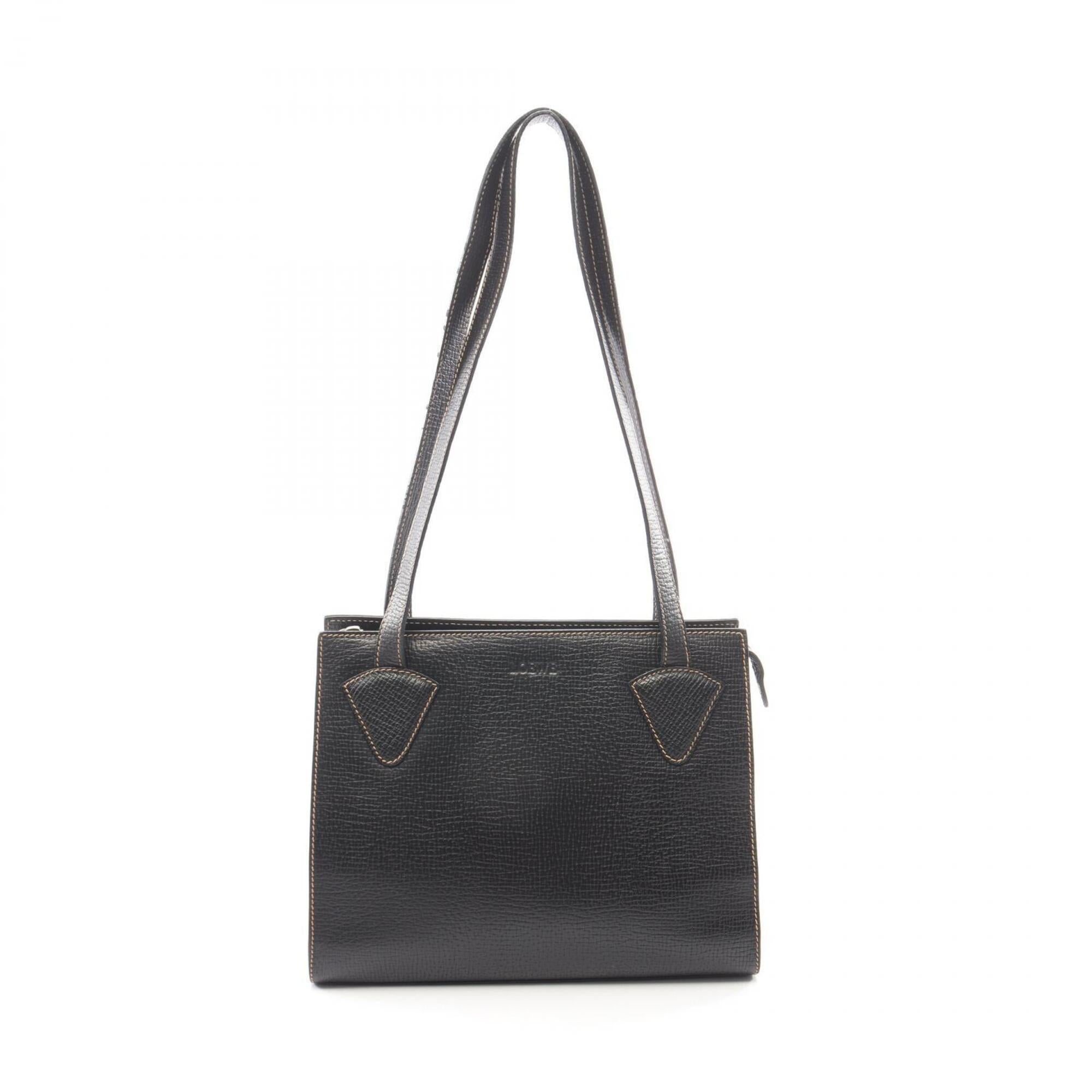 Loewe Black Leather Handbag Tote Bag (Pre-Owned)