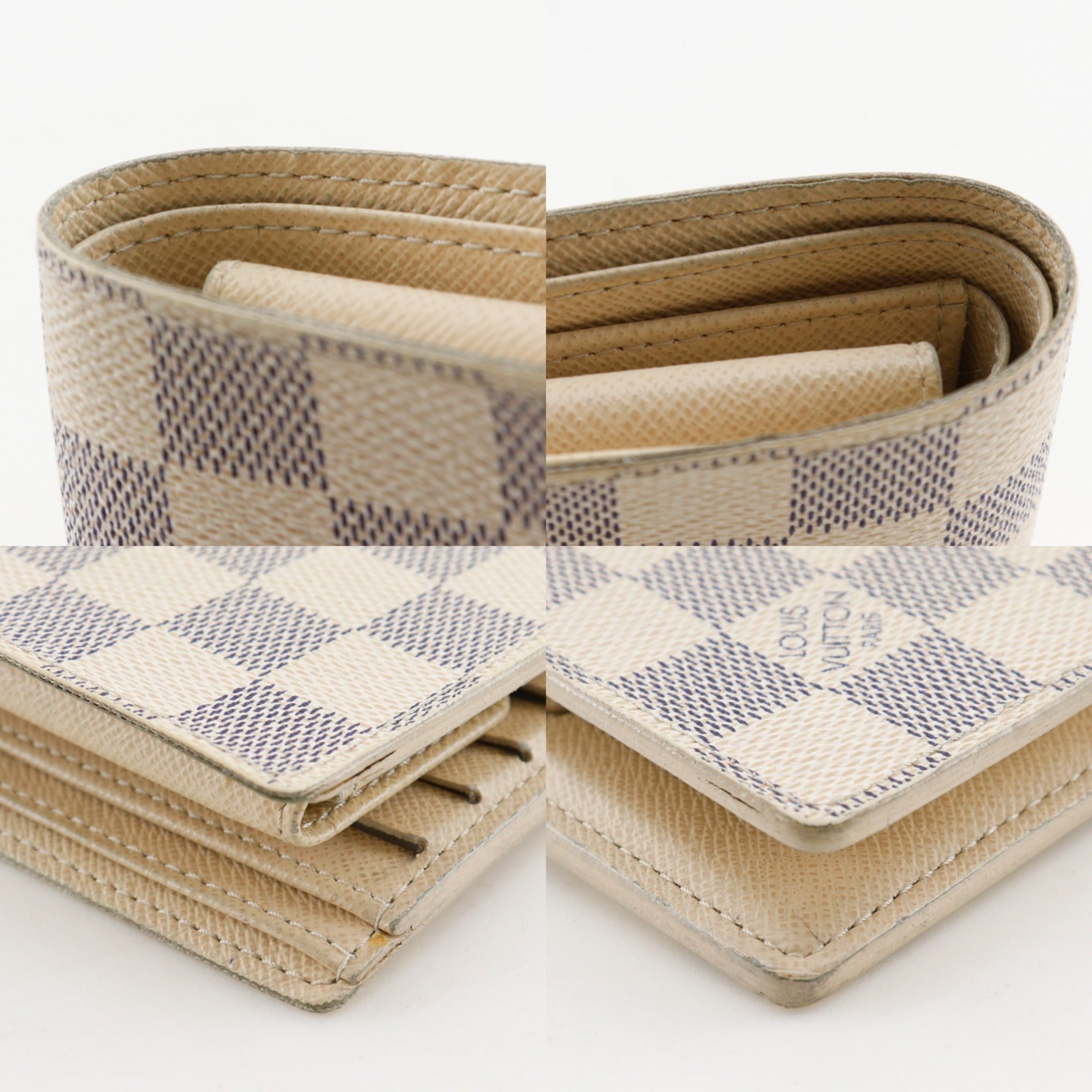 Louis Vuitton Damier Azur White Damier Azur Wallet (Bi-Fold) (Pre-Owned)
