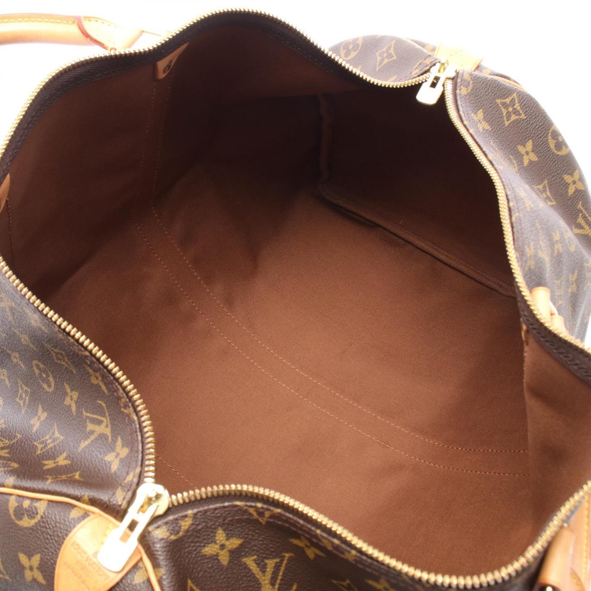 Louis Vuitton Brown Coated Canvas Pvc Monogram Leather Boston Bag Handbag (Pre-Owned)