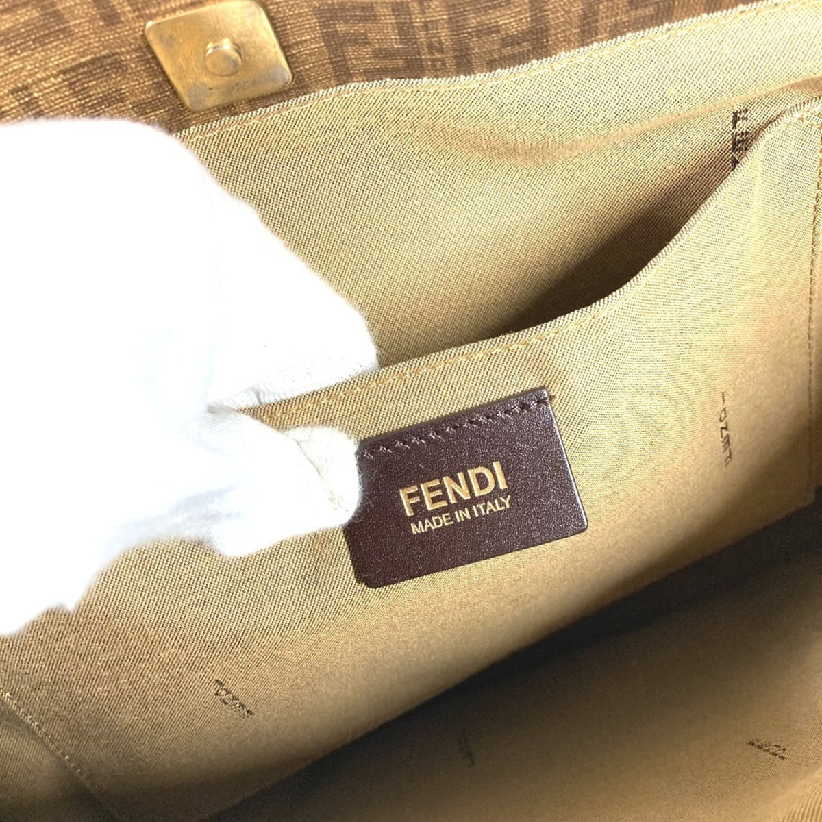 Fendi Gold Zucca Pvc Leather Shoulder Bag Tote Bag (Pre-Owned)