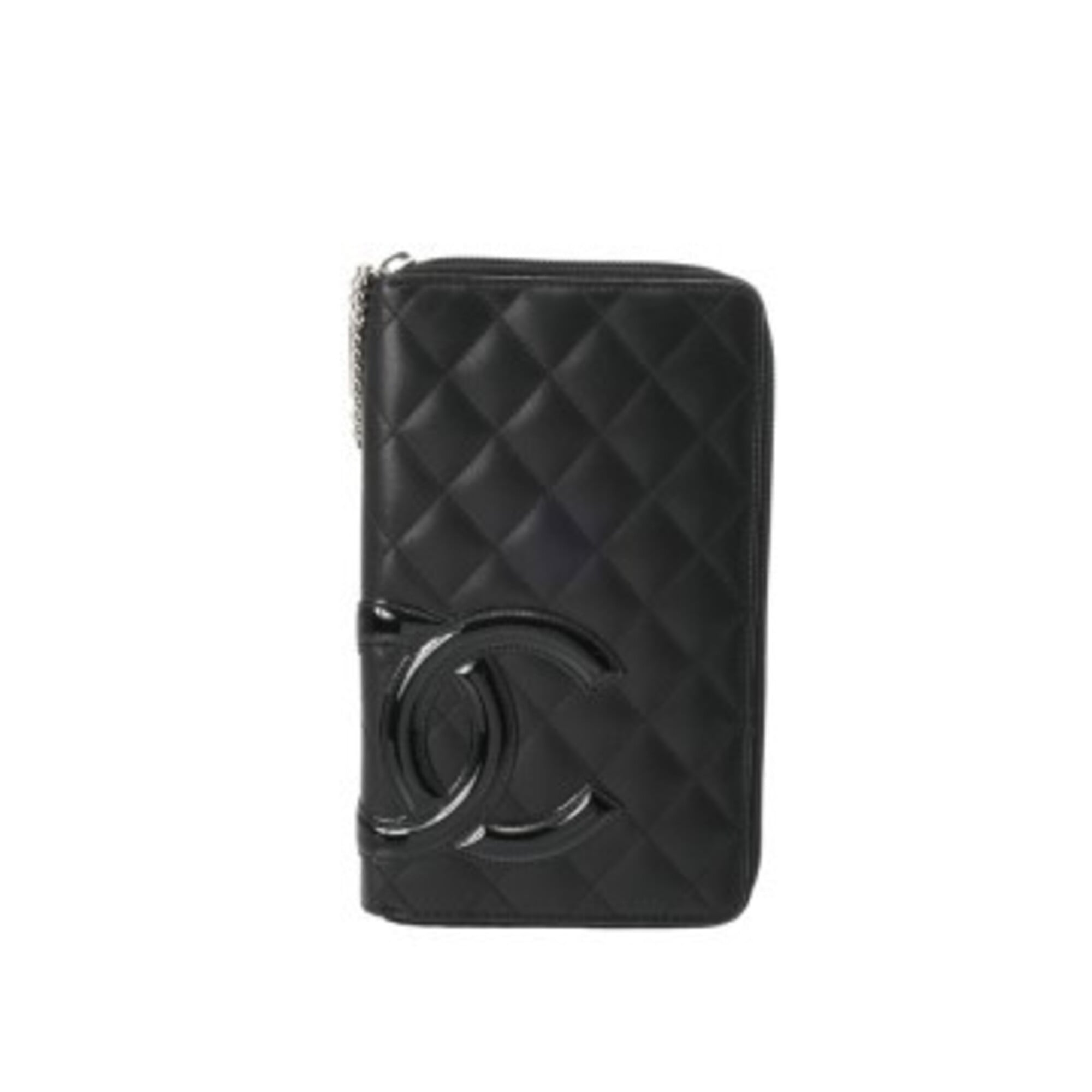 Chanel Cambon Black Leather Long Wallet (Bi-Fold) (Pre-Owned)