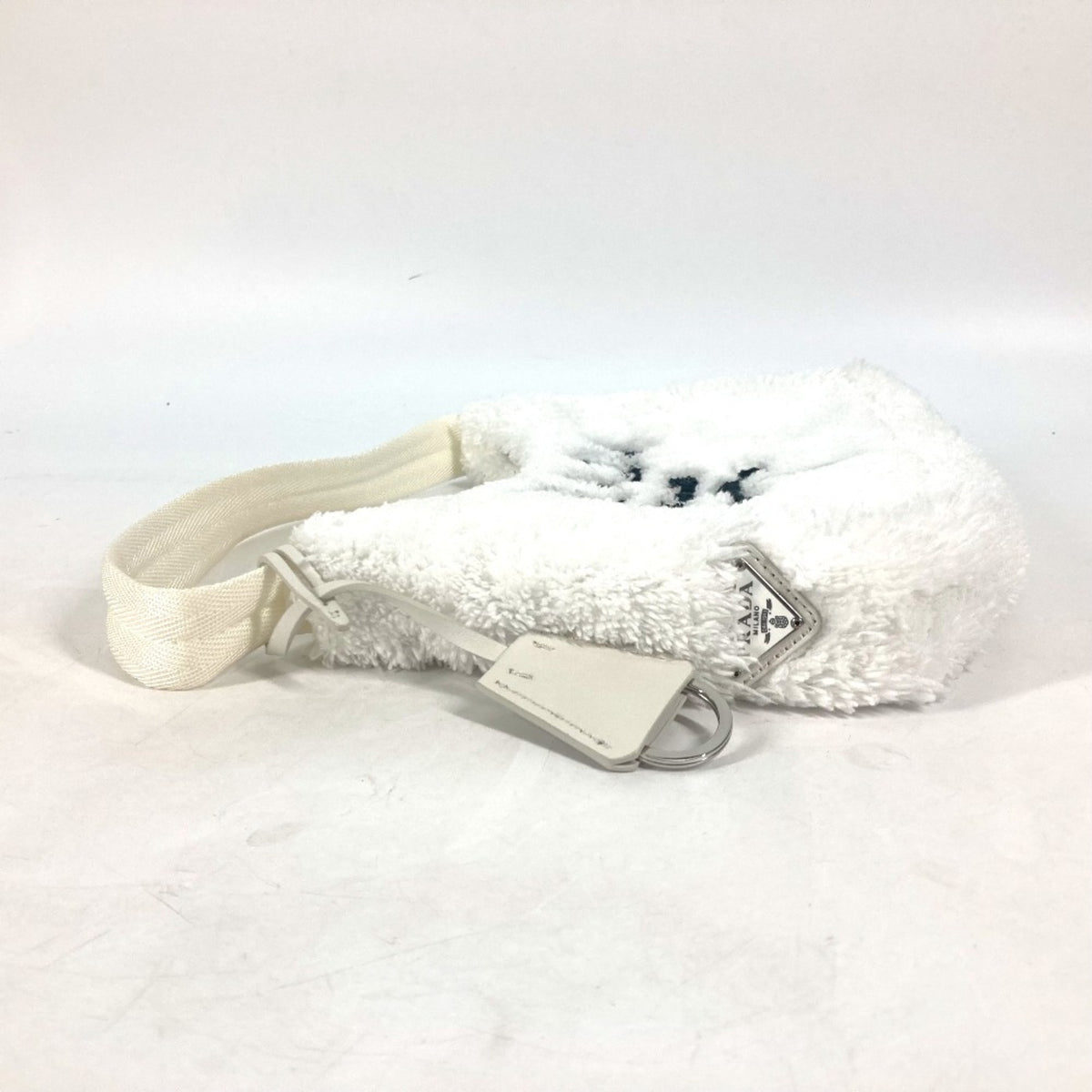 Prada Black White Fabric Handbag (Pre-Owned)