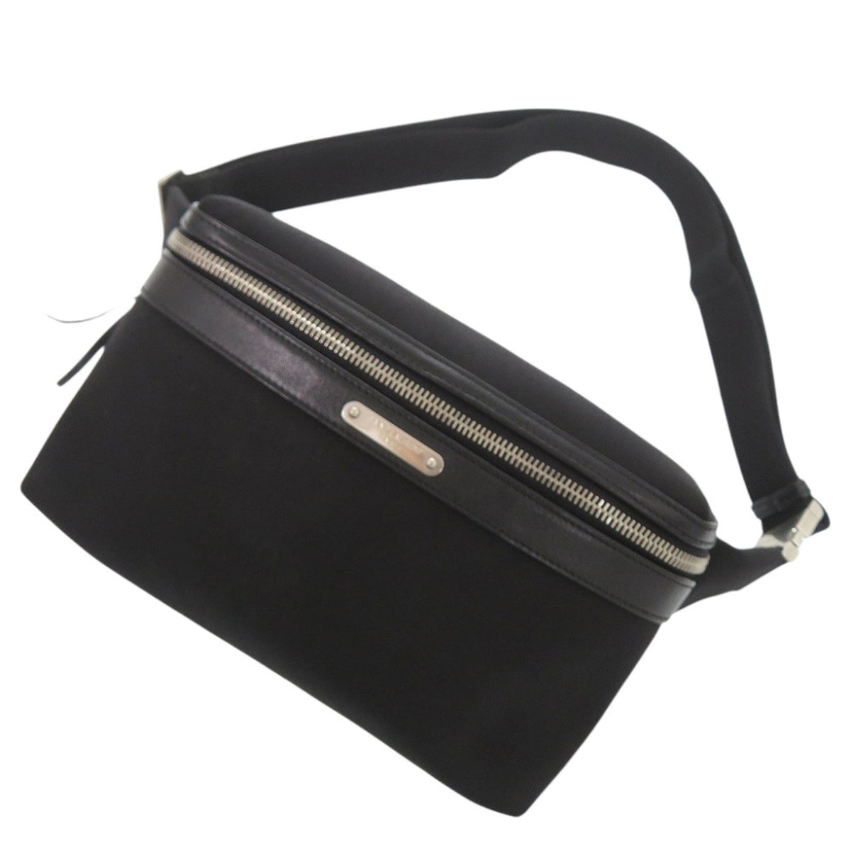Yves Saint Laurent Black Cotton Leather Fanny Pack (Pre-Owned)