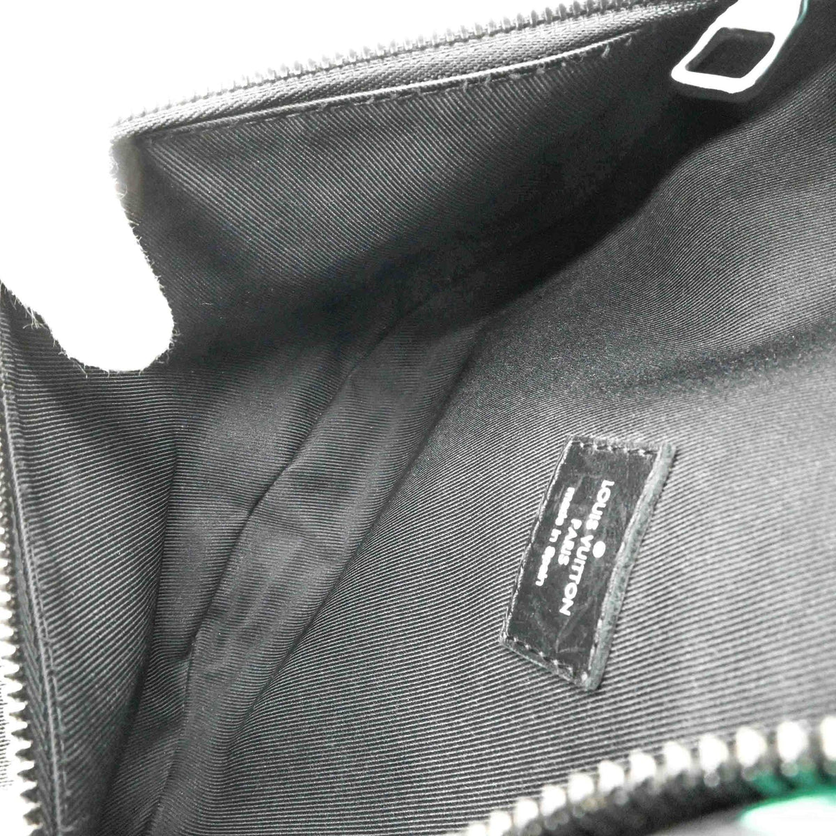 Louis Vuitton Black Green Monogram Canvas Leather Sling Bag (Pre-Owned)