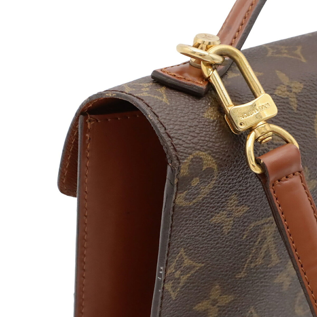 Louis Vuitton Brown Monogram Canvas Pvc Coated Canvas Clutch Bag Handbag Shoulder Bag (Pre-Owned)