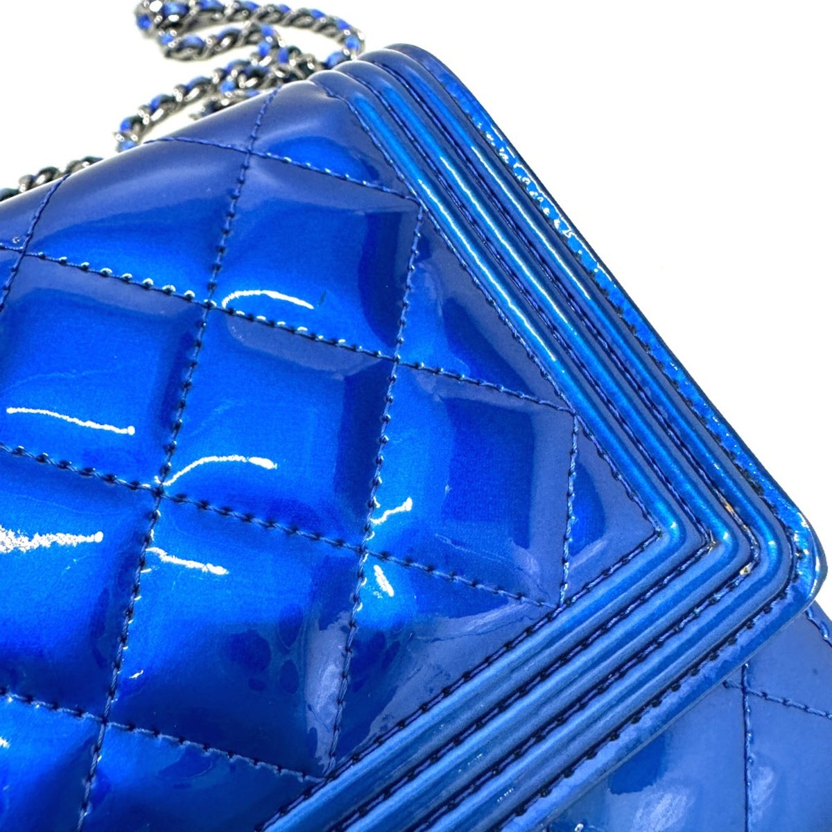 Chanel Blue Leather Shoulder Bag (Pre-Owned)
