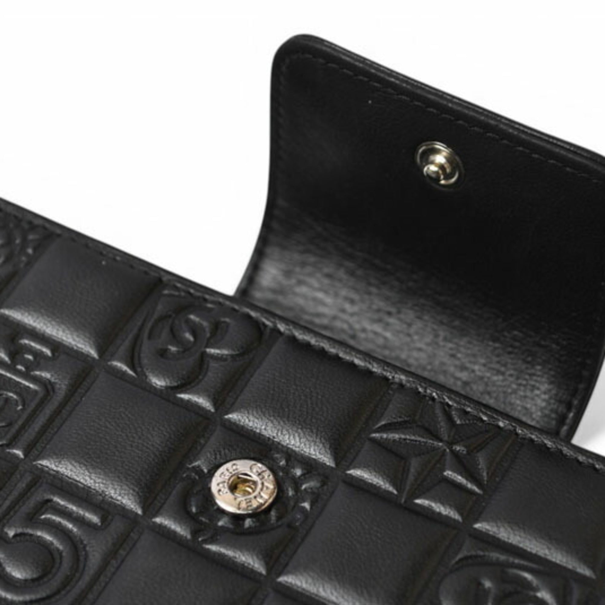 Chanel Black Leather Long Wallet (Bi-Fold) (Pre-Owned)