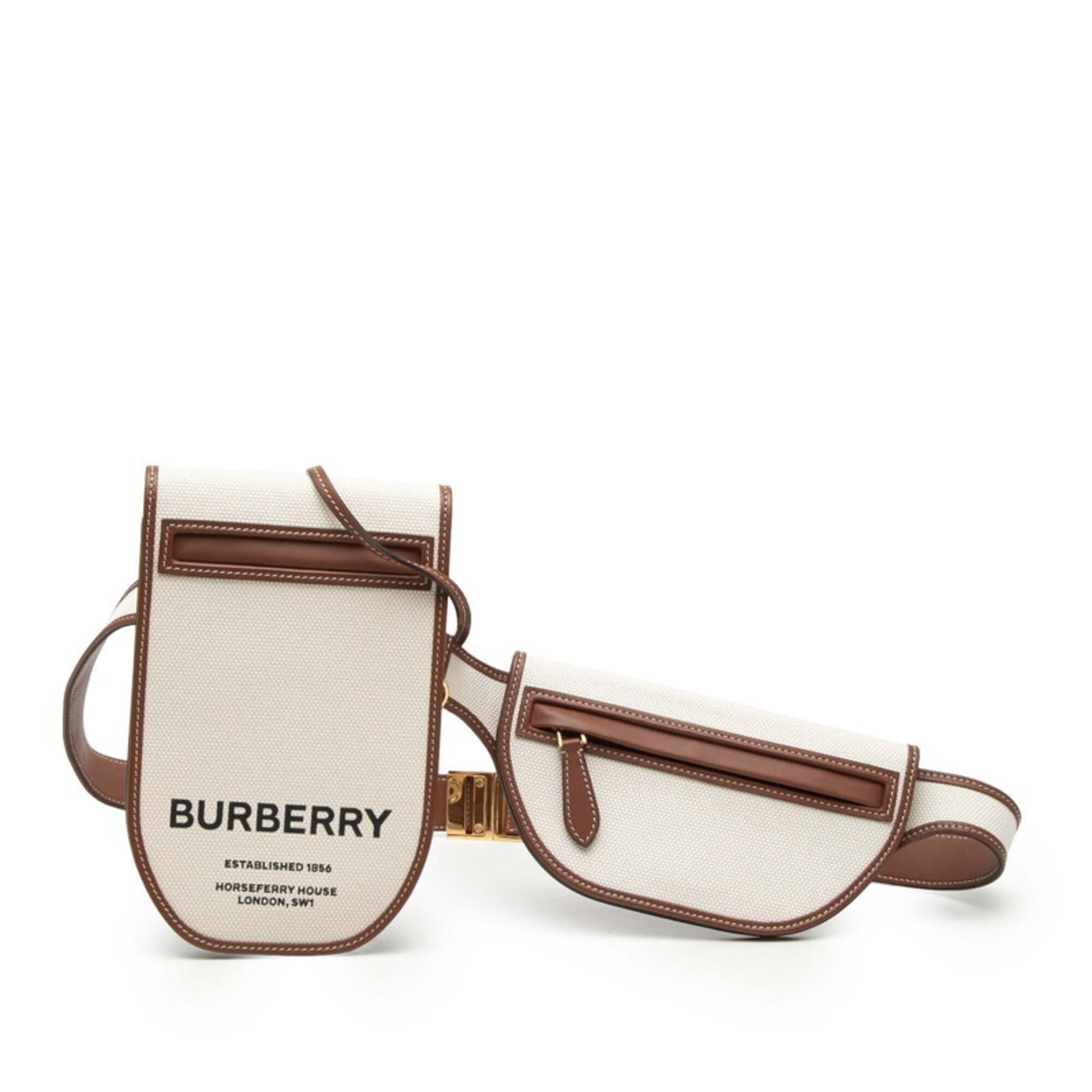 Burberry Canvas Leather Sling Bag (Pre-Owned)