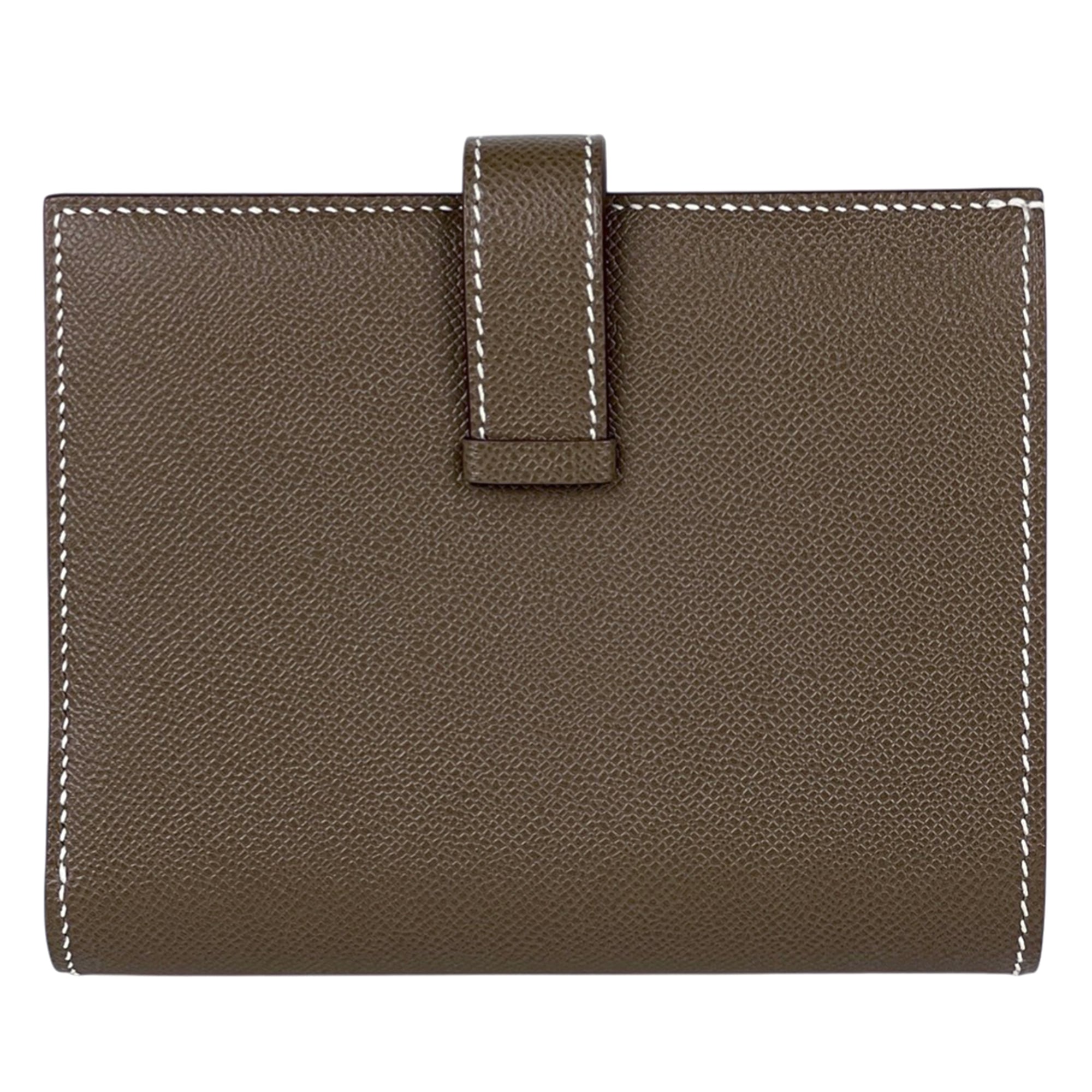 Hermes Bearn Etoupe Gray Leather Wallet (Bi-Fold) (Pre-Owned)
