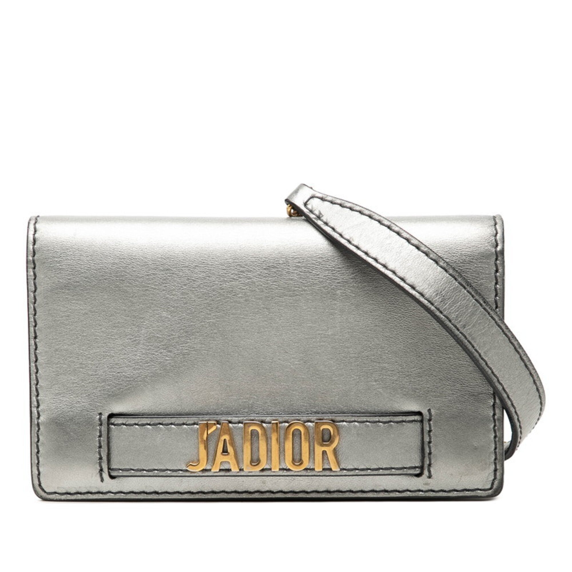 Christian Dior Gold Silver Leather Shoulder Bag (Pre-Owned)