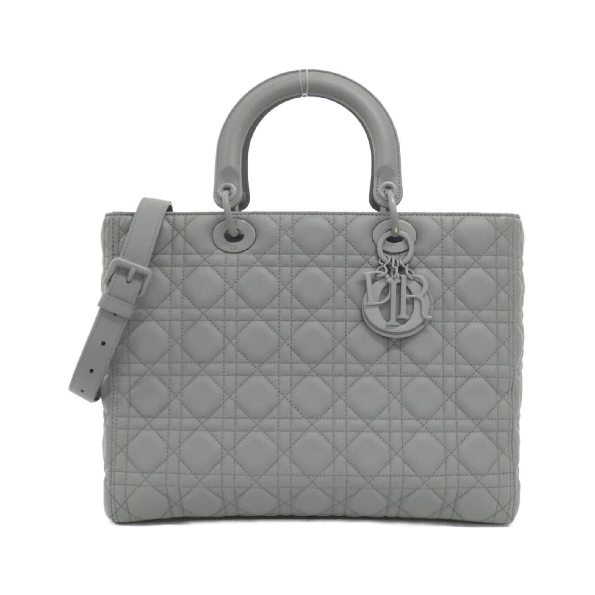 Christian Dior Gray Leather Handbag (Pre-Owned)