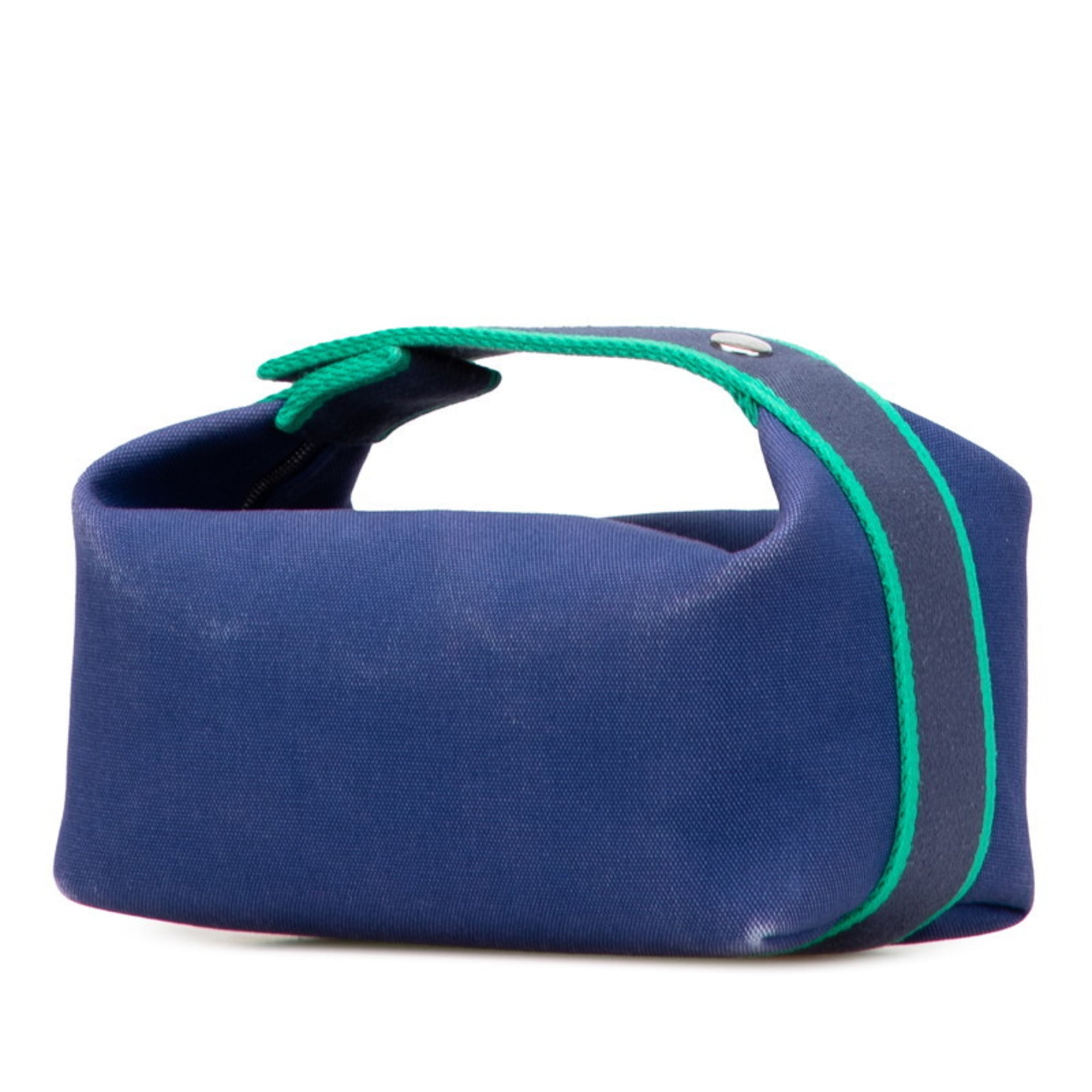 Hermes Black Blue Marine Cotton Handbag Pouch (Pre-Owned)
