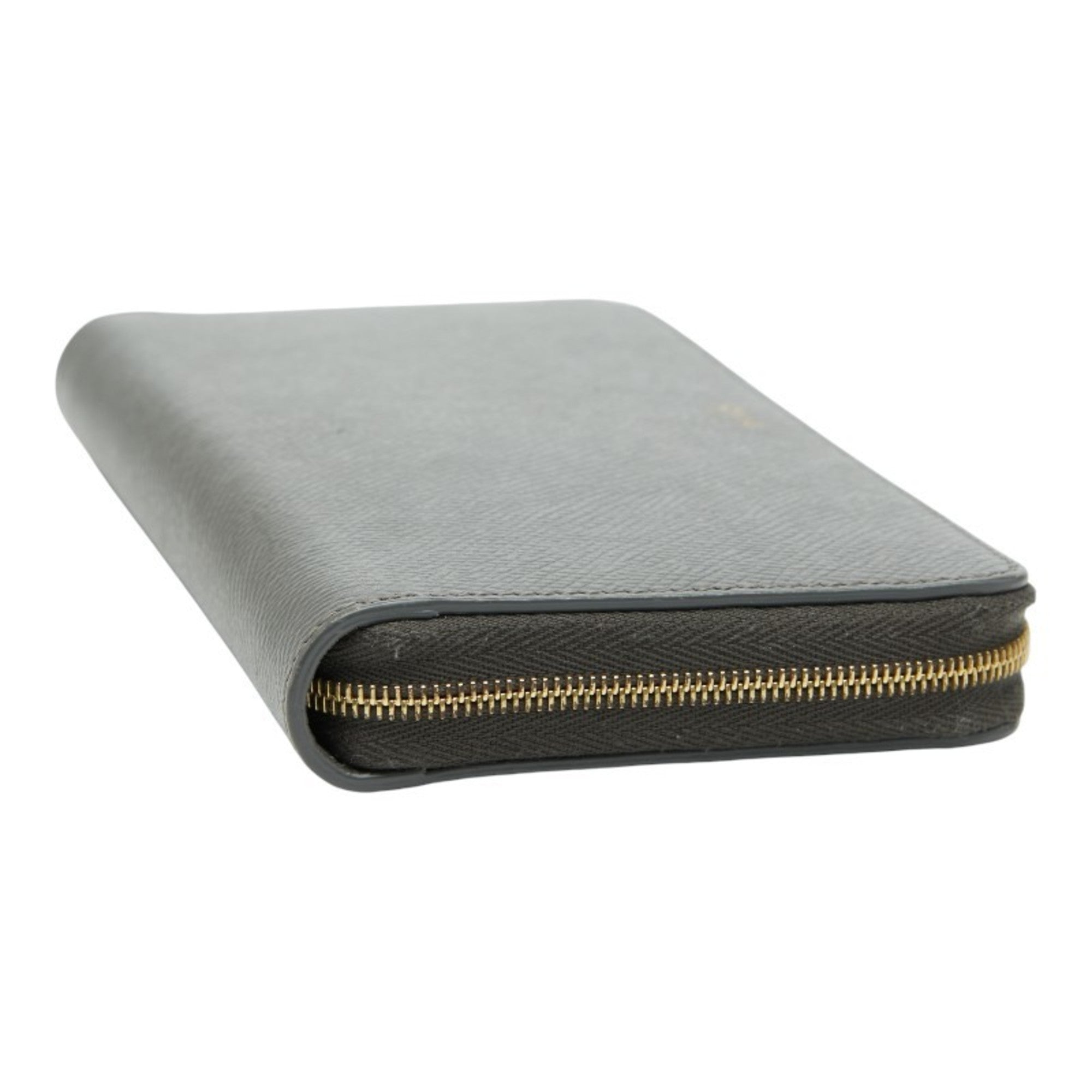 Celine Gray Leather Long Wallet (Bi-Fold) (Pre-Owned)