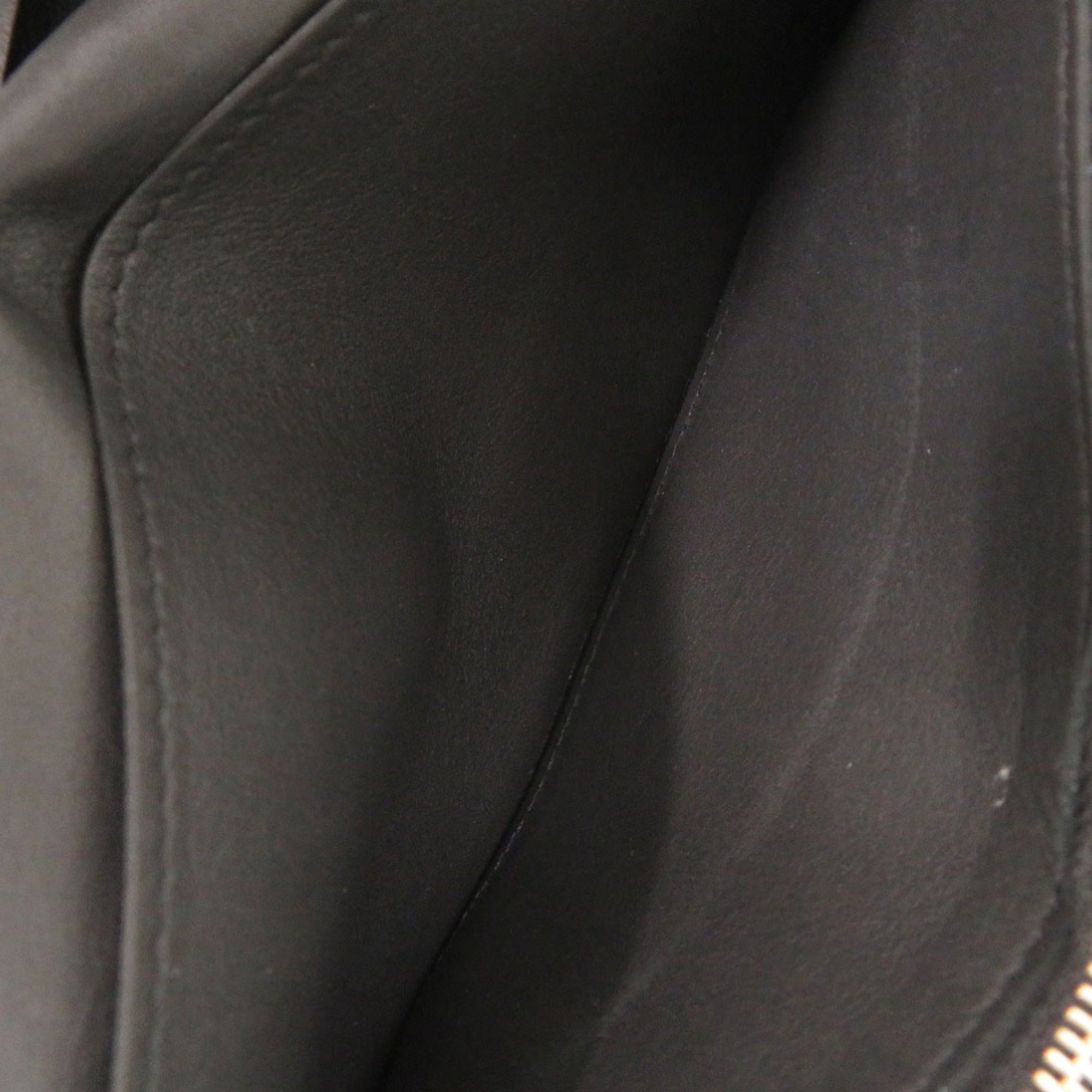 Louis Vuitton Black Leather Long Wallet (Bi-Fold) (Pre-Owned)